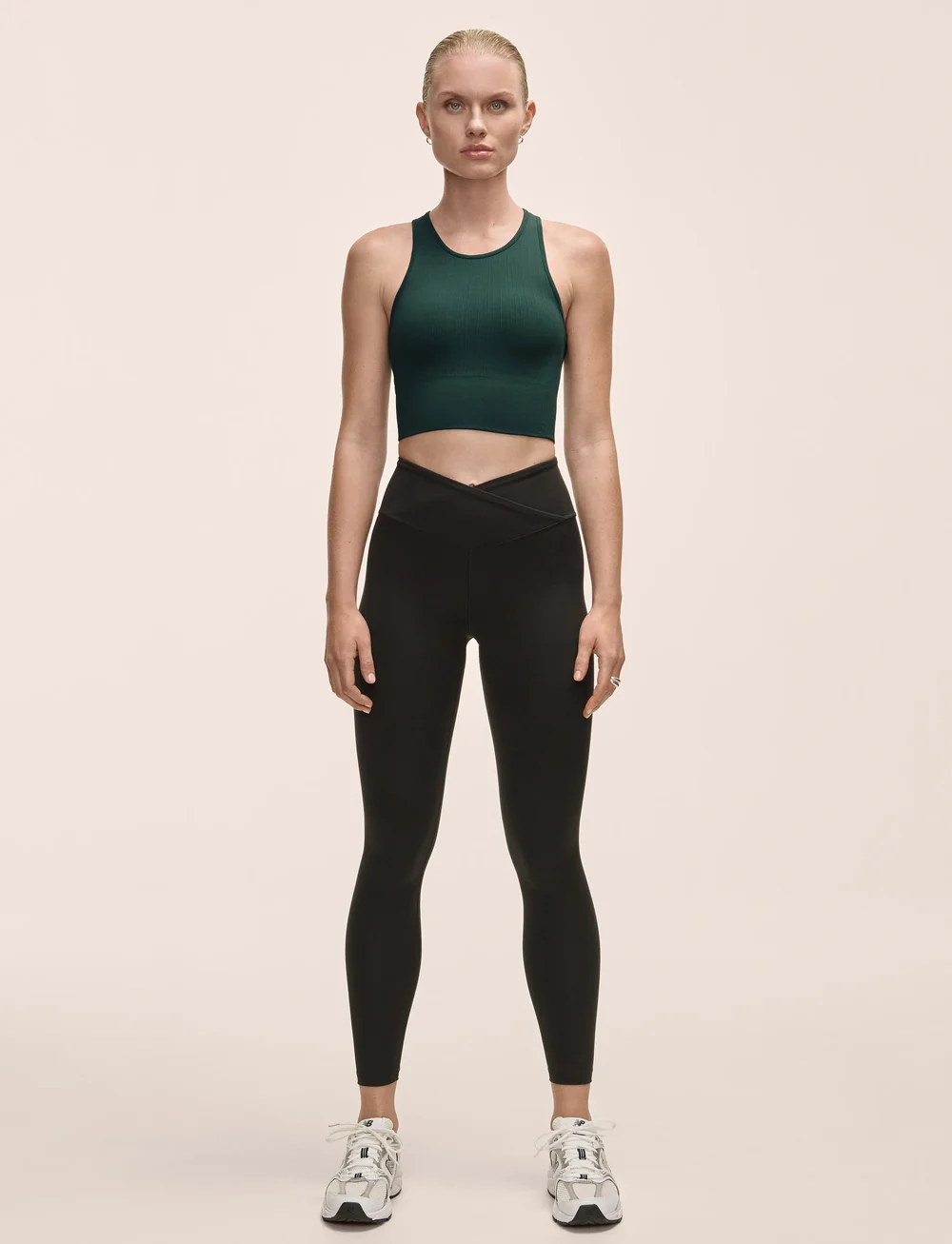 Casall - Overlap High Waist Tights - 7/8 längd - black - 0