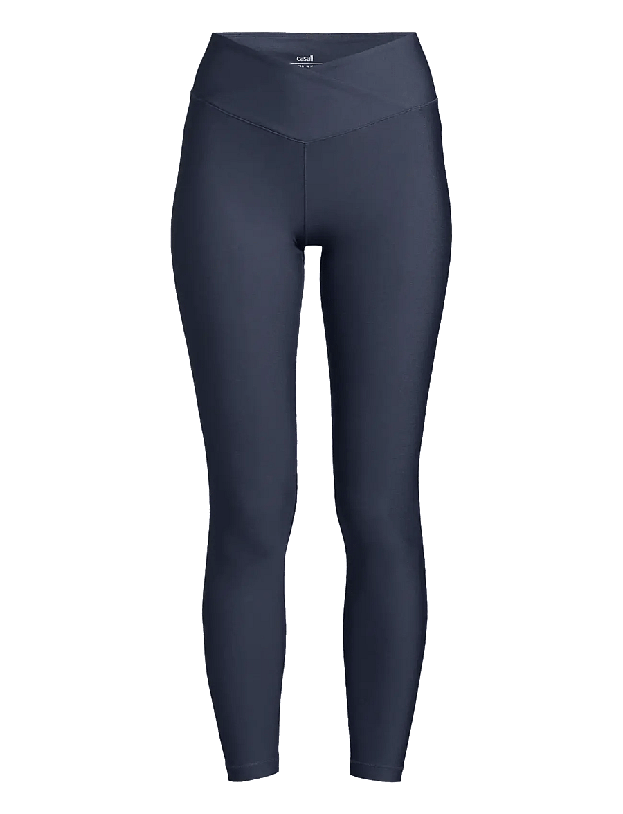 Casall - Overlap High Waist Tights - 7/8 længde - core blue - 0
