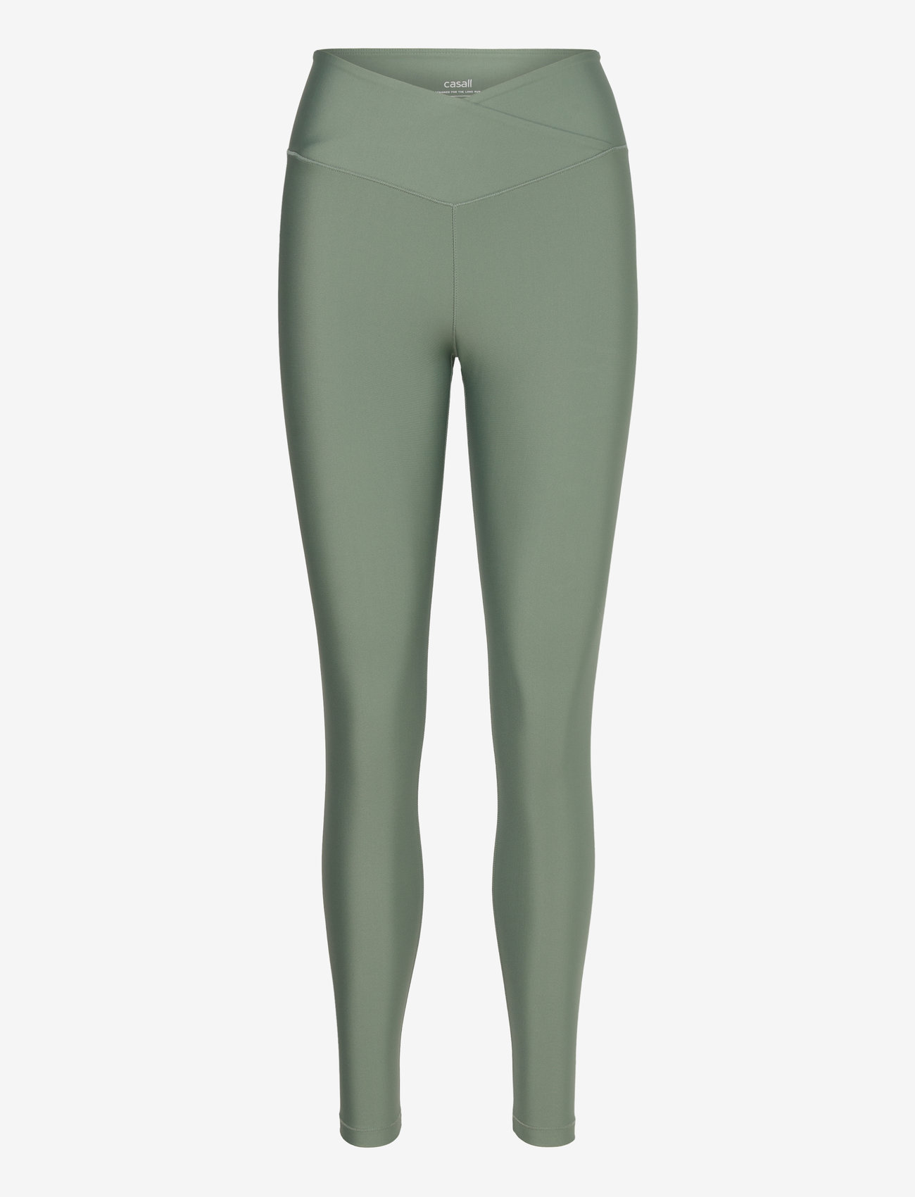 Casall - Overlap High Waist Tights - 7/8 längd - dusty green - 0