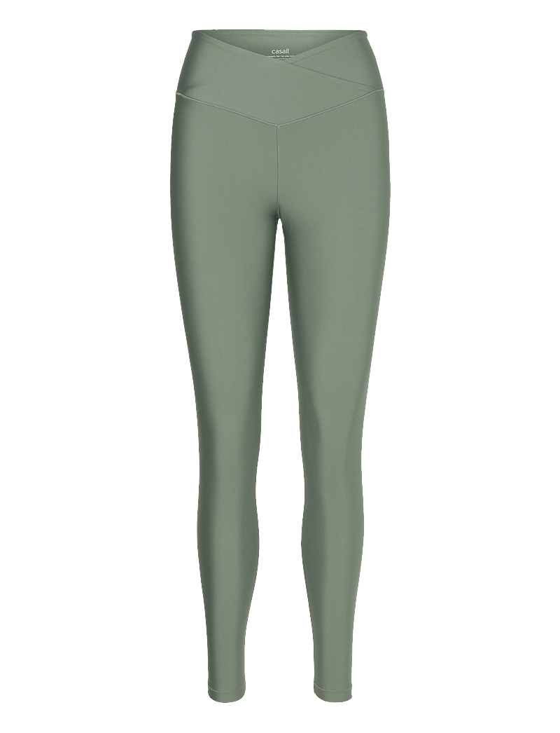 Casall - Overlap High Waist Tights - trainingstights - dusty green - 0