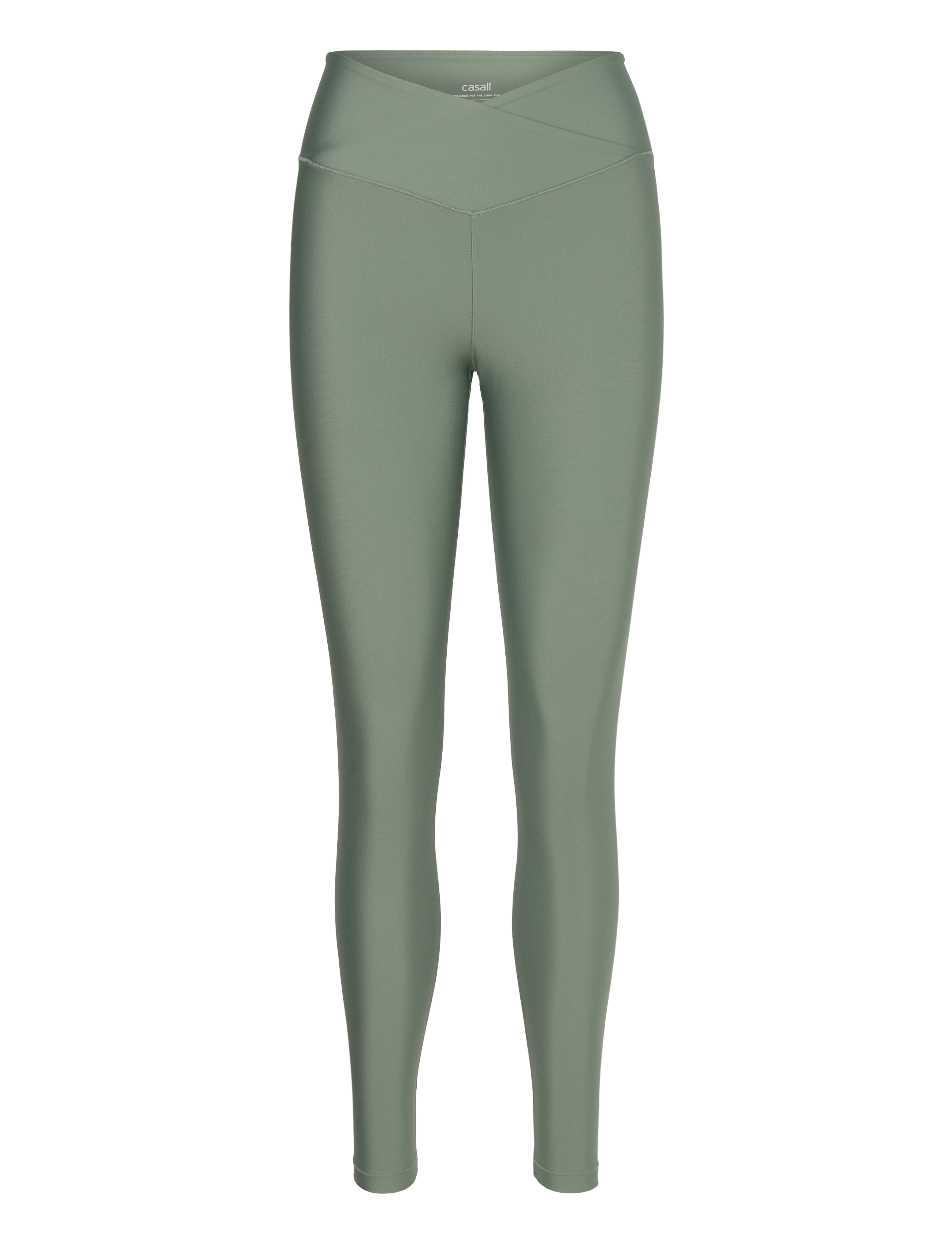Casall Overlap High Waist Tights - Casall - DUSTY GREEN / green