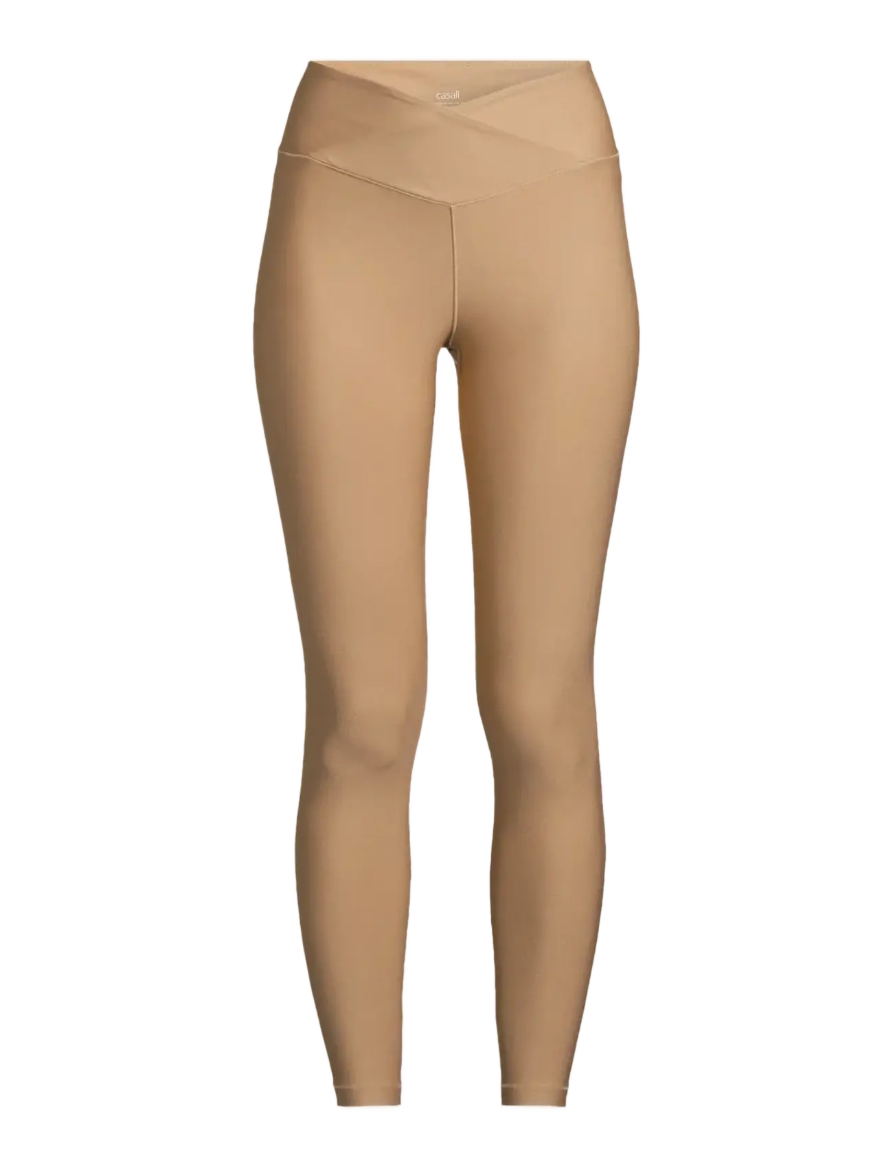 Casall Overlap High Waist Tights - Casall - LIGHT KHAKI / beige