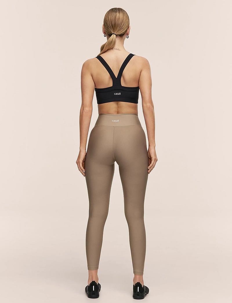 Casall - Overlap High Waist Tights - 7/8 längd - light khaki - 2