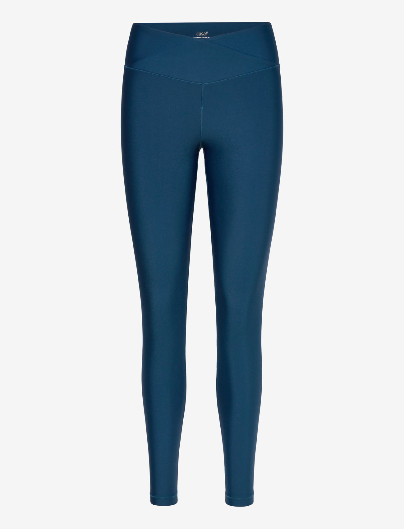Casall - Overlap High Waist Tights - 7/8 längd - true blue - 1