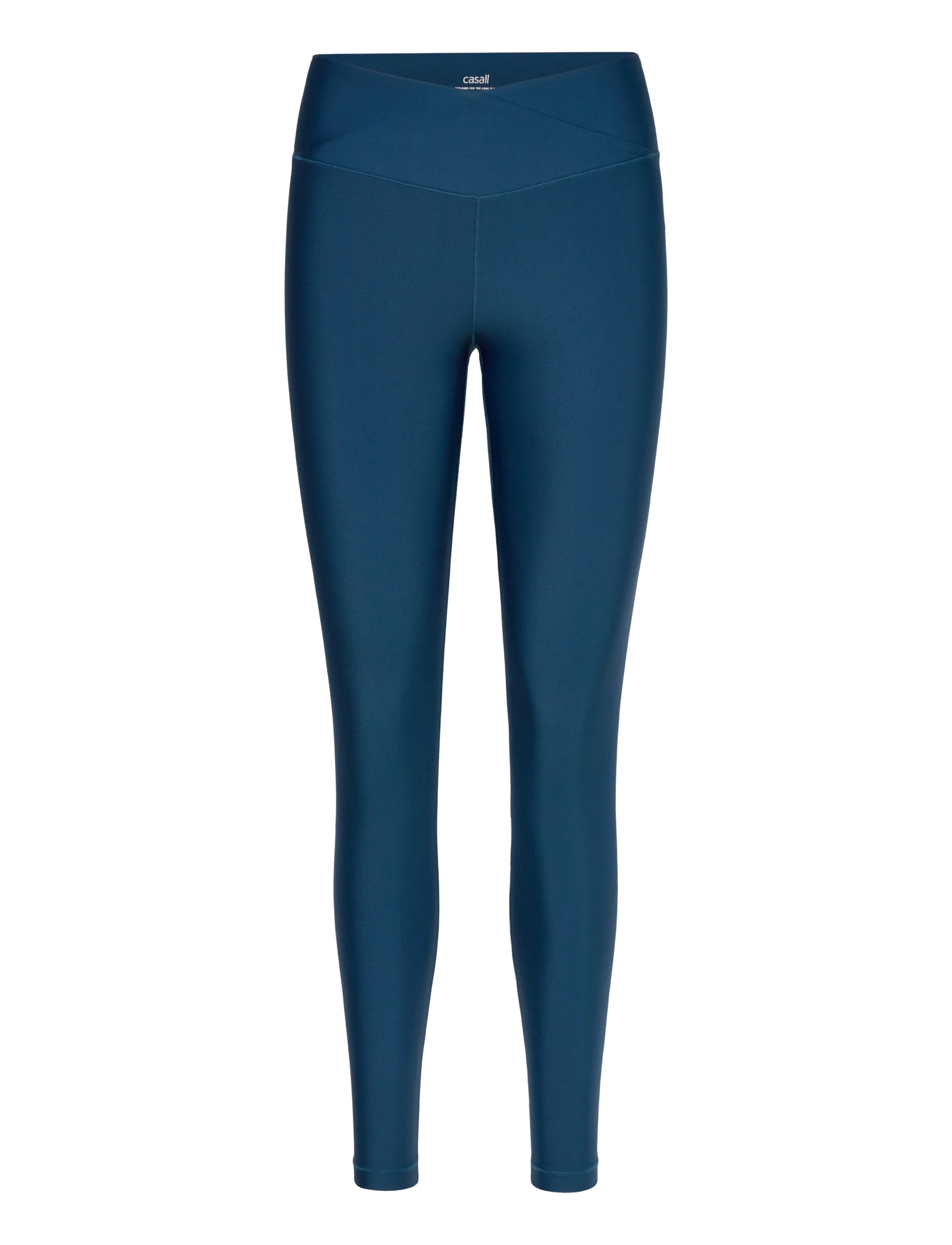 Overlap High Waist Tights - TRUE BLUE