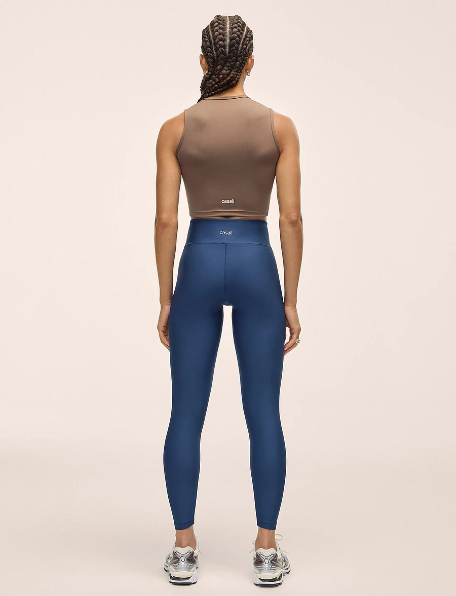 Casall - Overlap High Waist Tights - 7/8 längd - true blue - 3