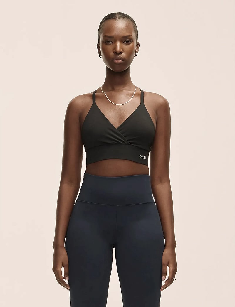 Casall - Wrap Sports Bra - medium støtte - black - 0