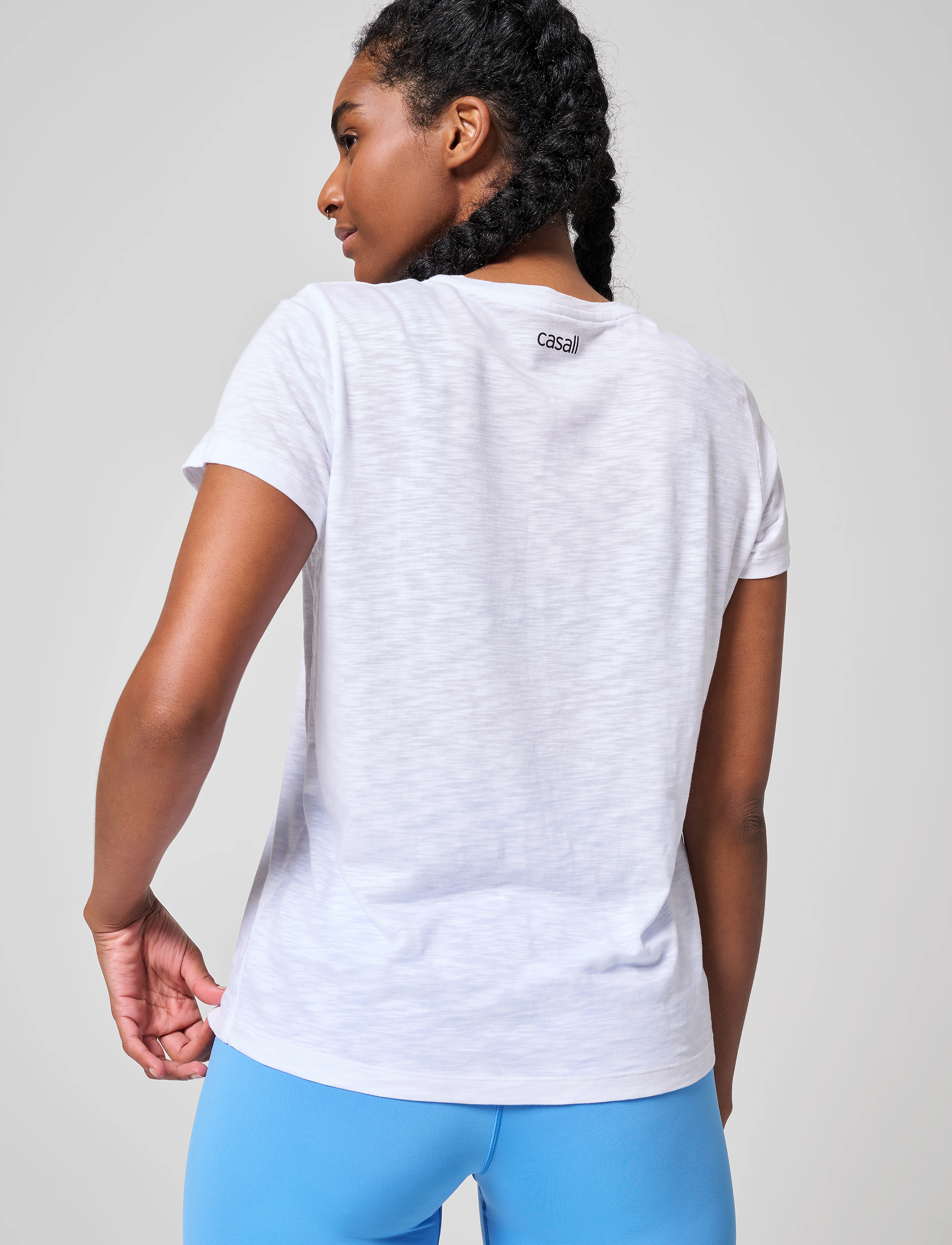Casall - Soft Texture Tee - stuttermarbolir - white - 3
