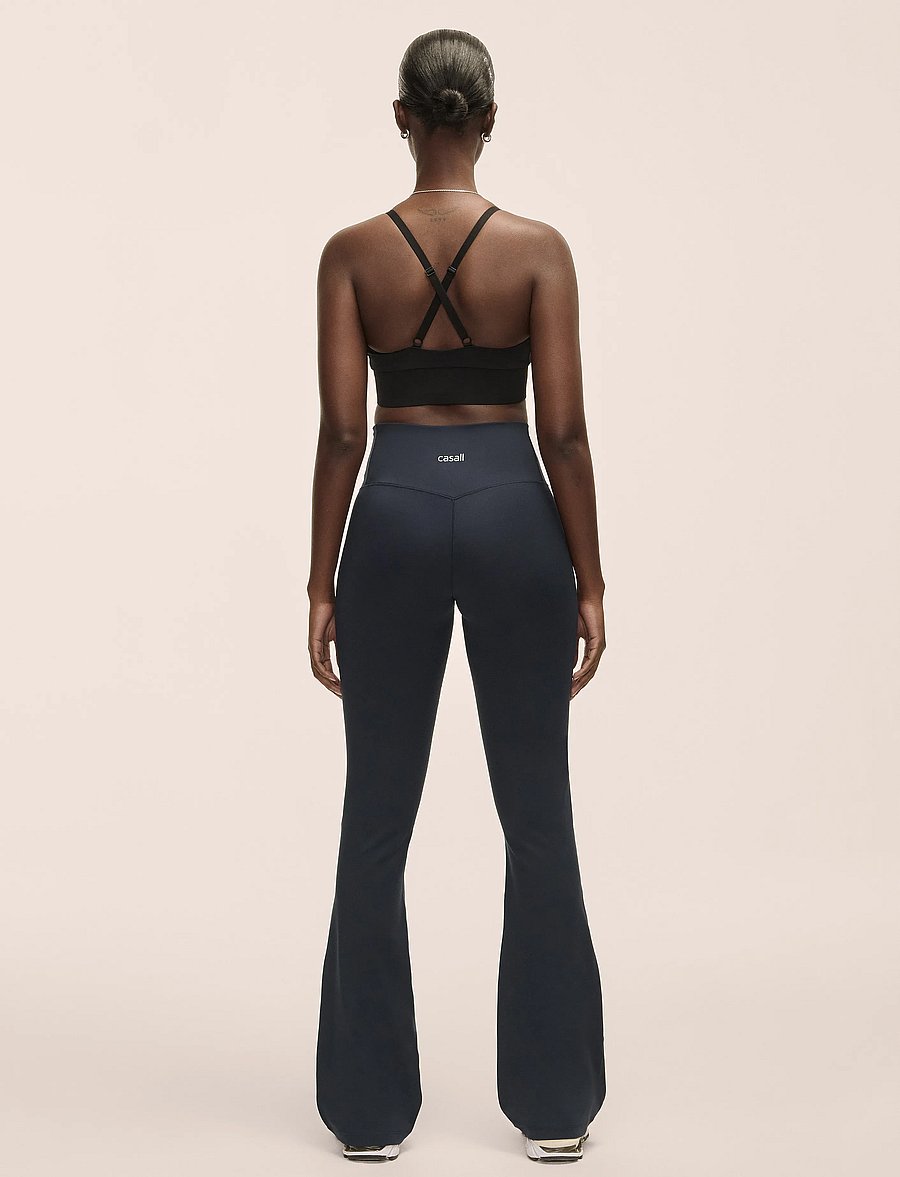 Casall - Flare High Waist Pant - full längd - core blue - 3