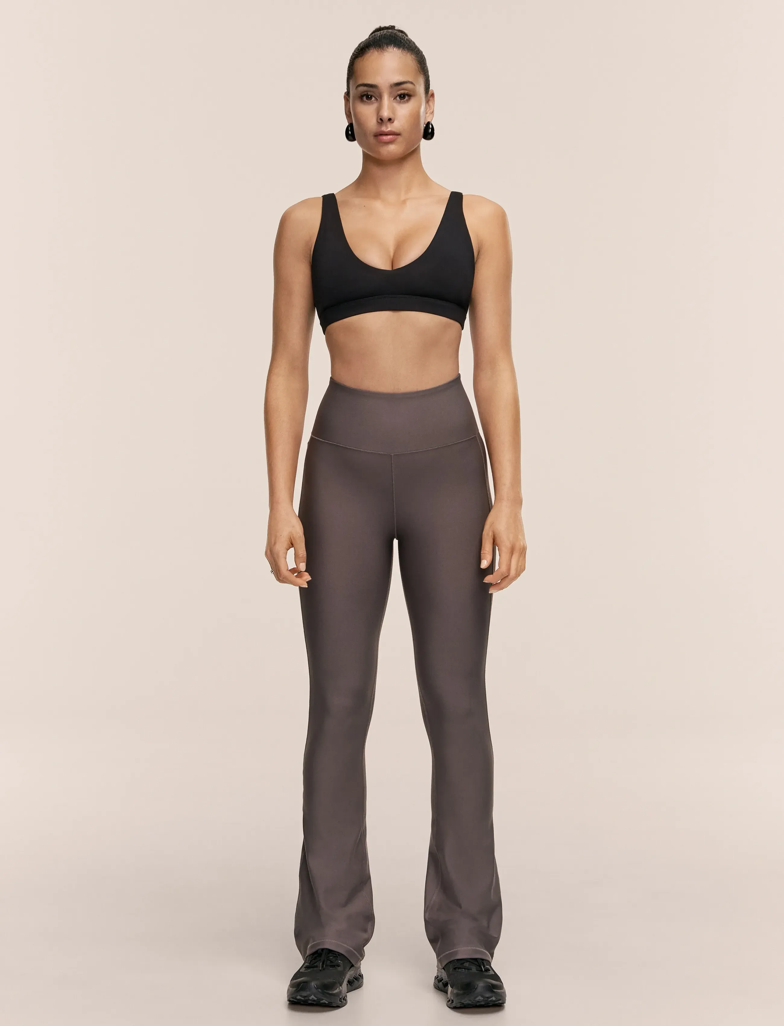 Casall Flare High Waist Pant - Träningsbyxor - DK GREY / grey