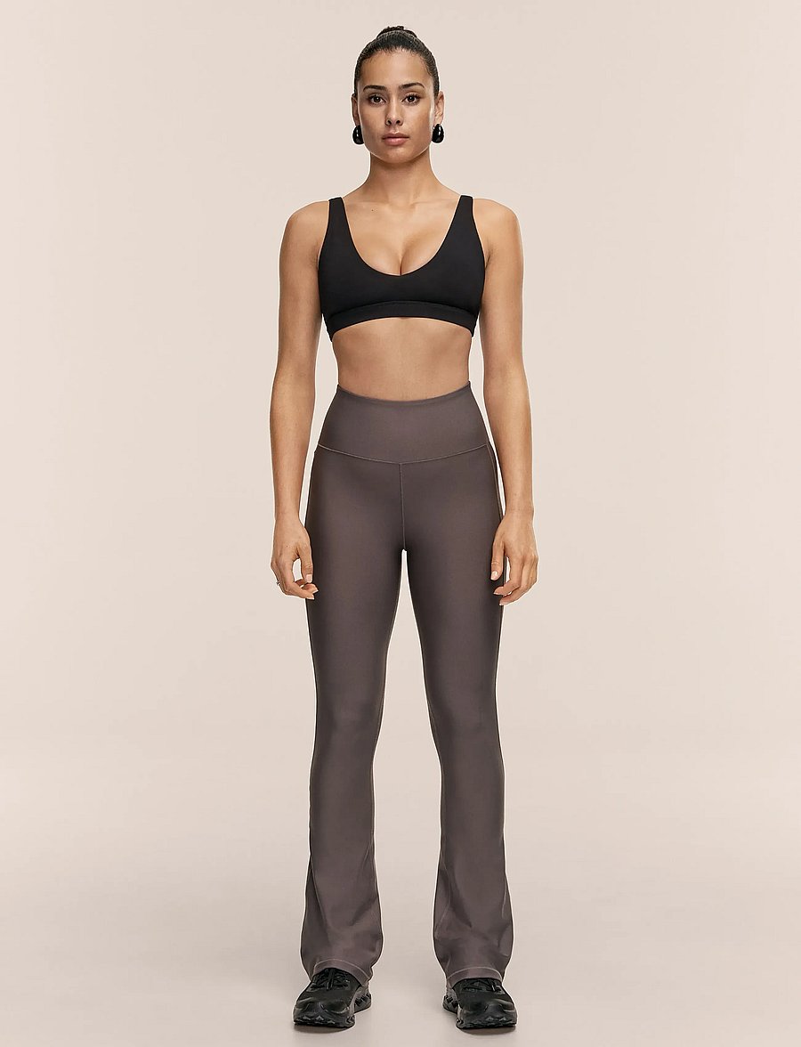Casall - Flare High Waist Pant - full längd - dk grey - 0