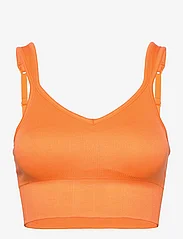 Casall - Seamless Rib Padded Sports Bra - sport bras - juicy orange - 0