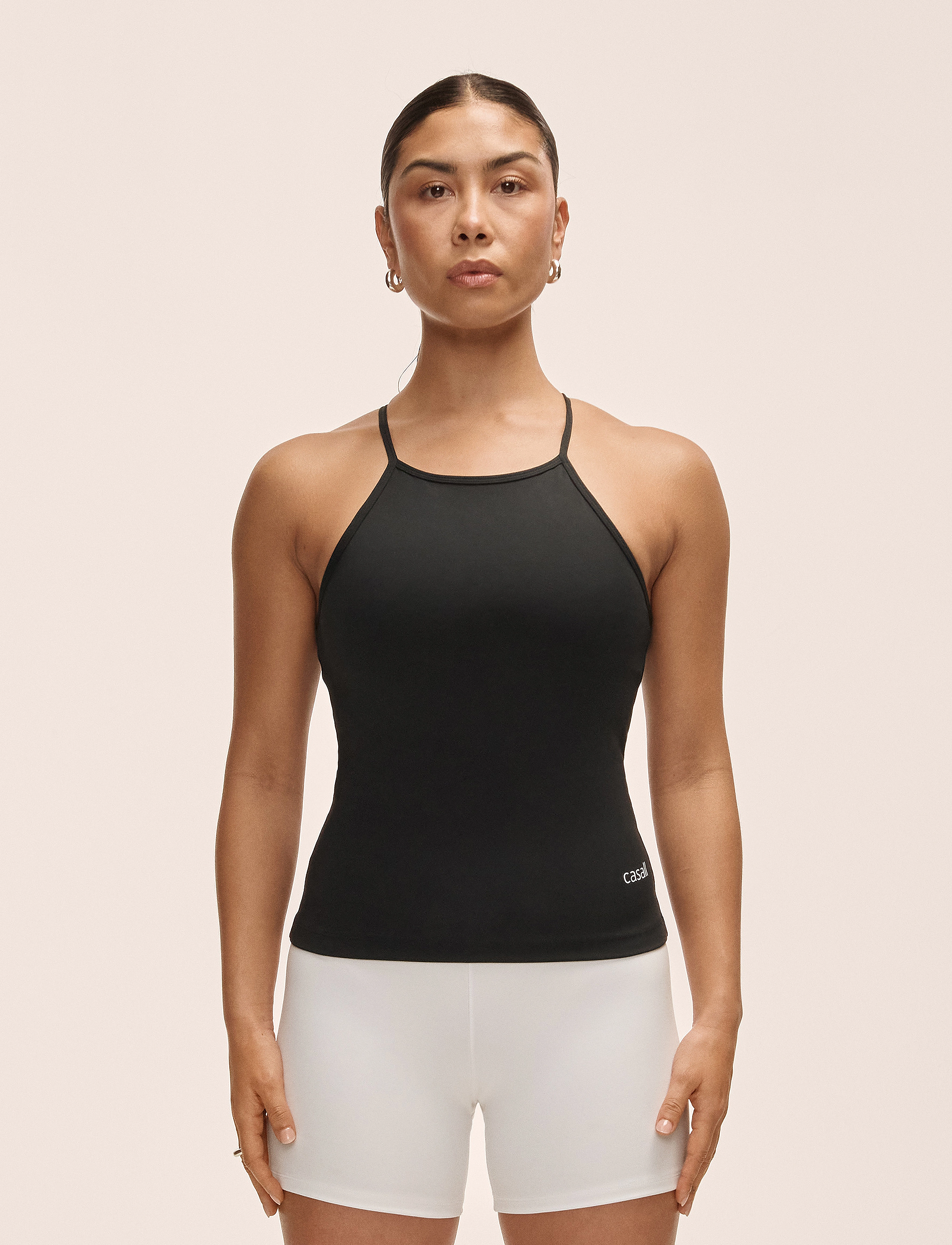 Casall Built-In-Bra Halterneck Tank - Sporttoppar - BLACK / black