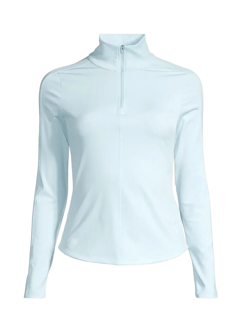 Casall - Serene Half Zip Long Sleeve - tops - aqua glow - 1