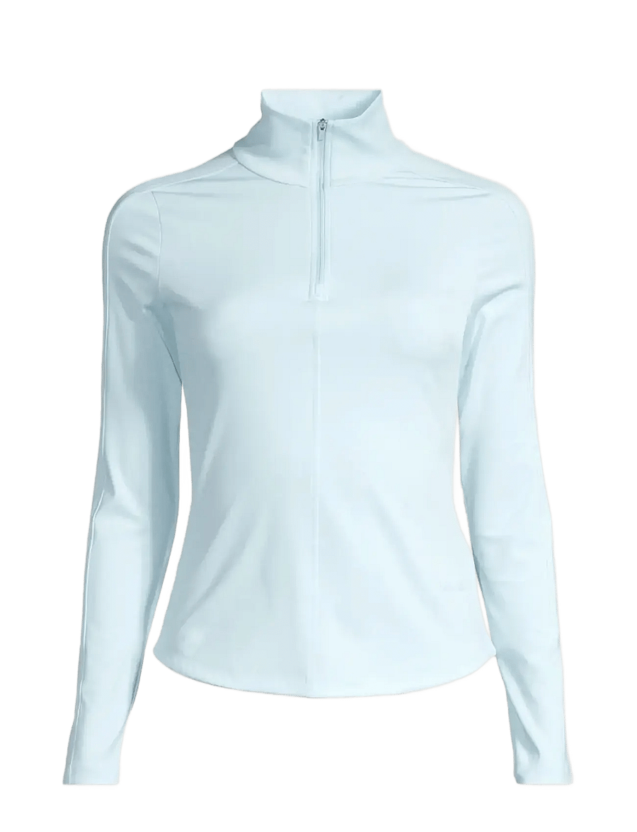 Casall - Serene Half Zip Long Sleeve - oberteile - aqua glow - 1