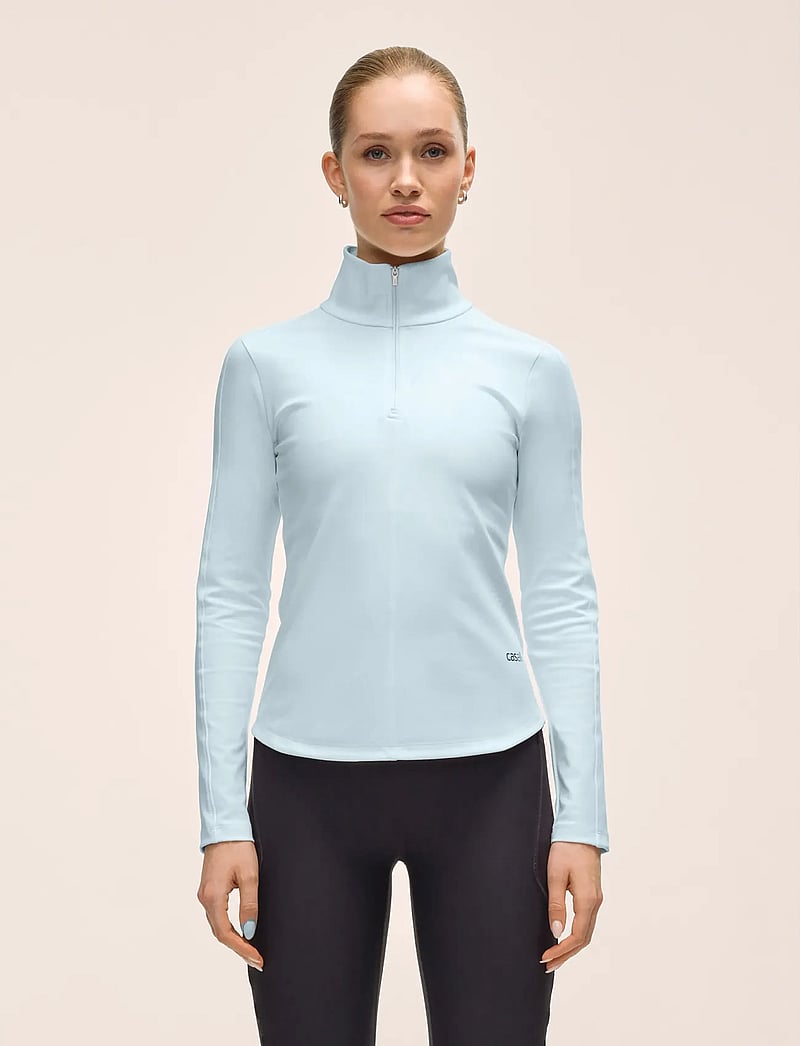 Casall - Serene Half Zip Long Sleeve - tops - aqua glow - 0