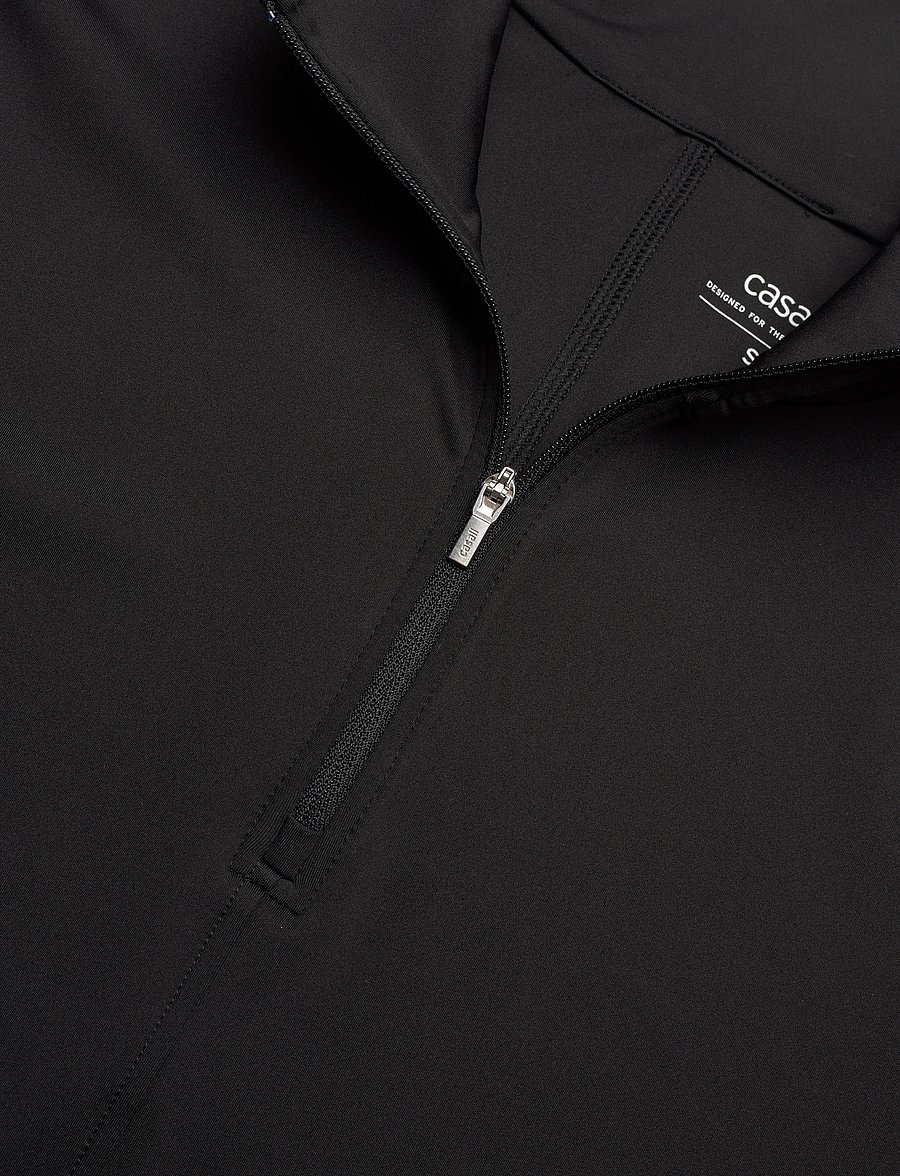 Casall - Serene Half Zip Long Sleeve - oberteile - black - 5