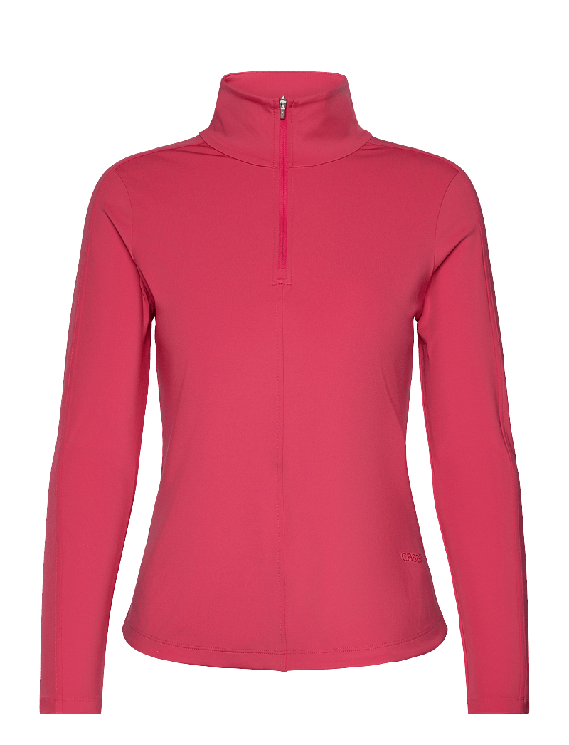 Casall - Serene Half Zip Long Sleeve - toppar - ruby blush - 1