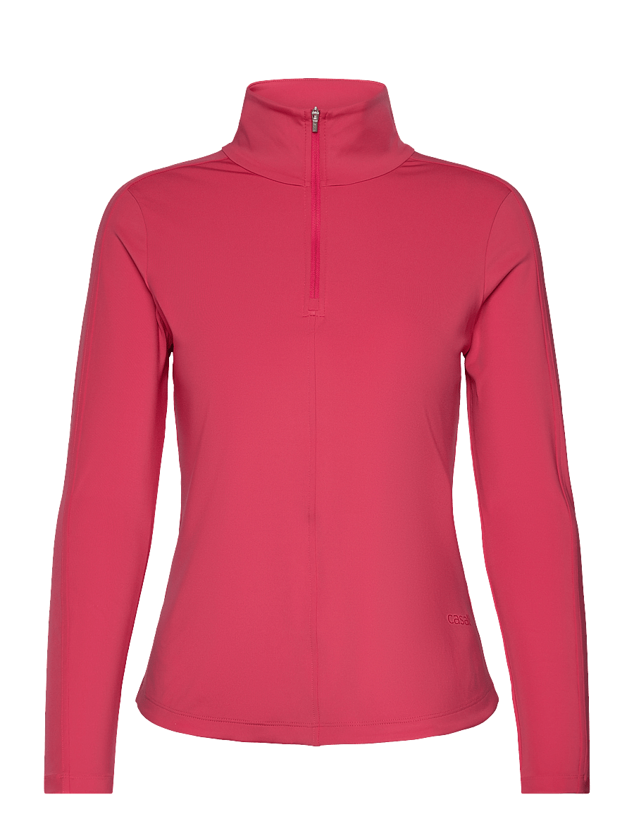 Casall - Serene Half Zip Long Sleeve - Överdelar - ruby blush - 1