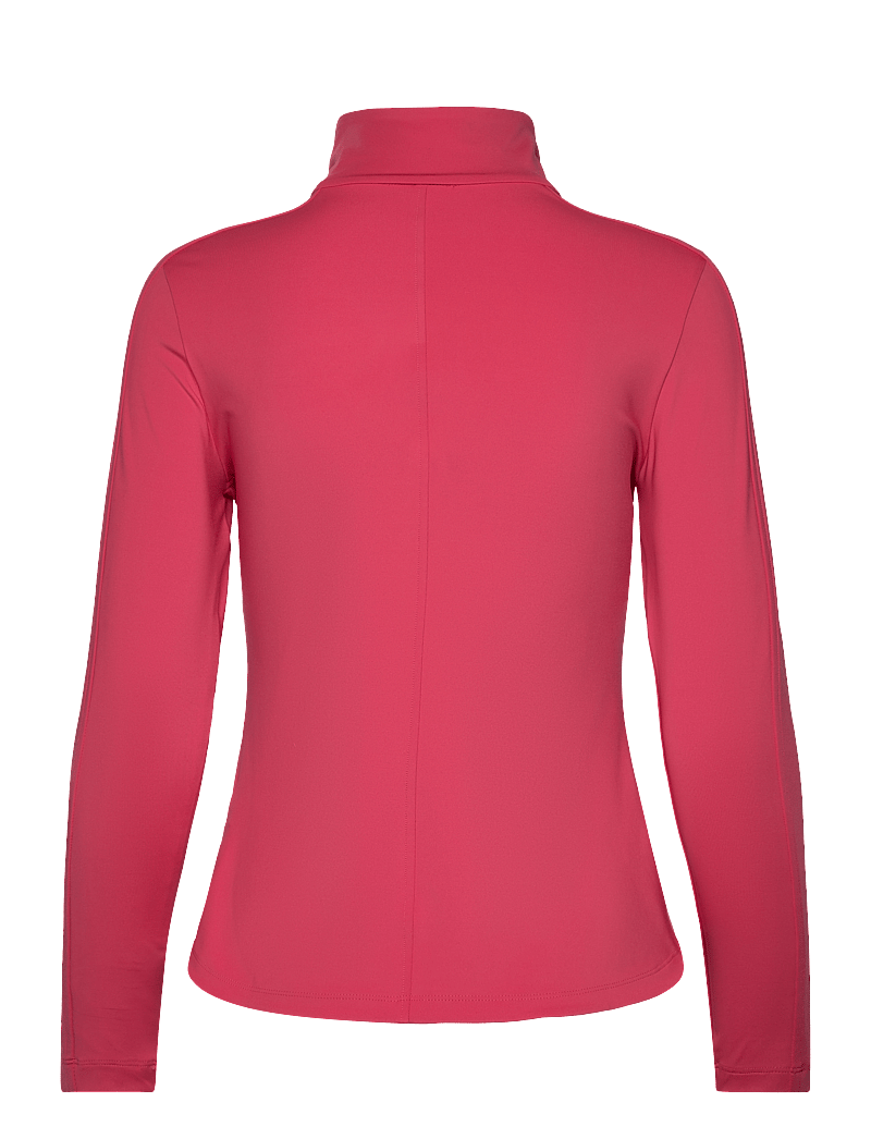 Casall - Serene Half Zip Long Sleeve - toppar - ruby blush - 2