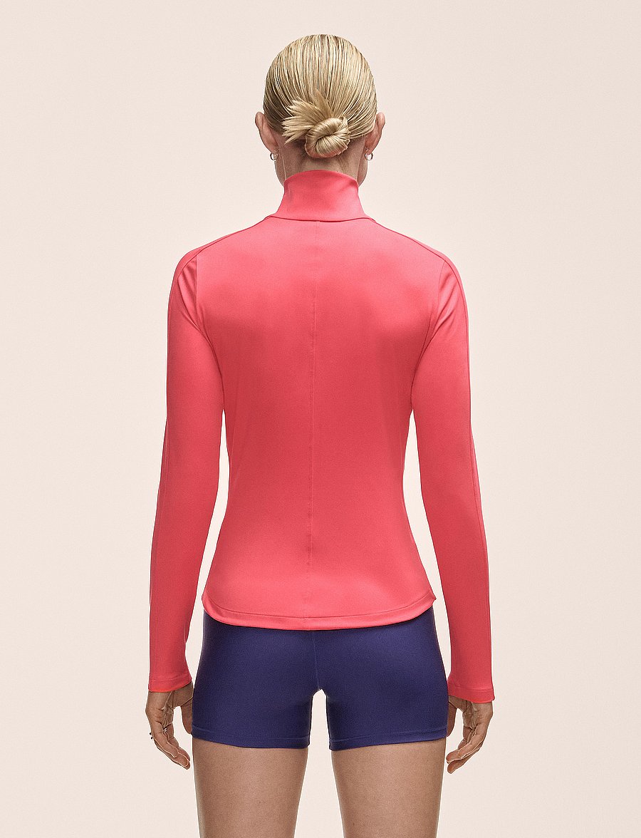 Casall - Serene Half Zip Long Sleeve - Överdelar - ruby blush - 3