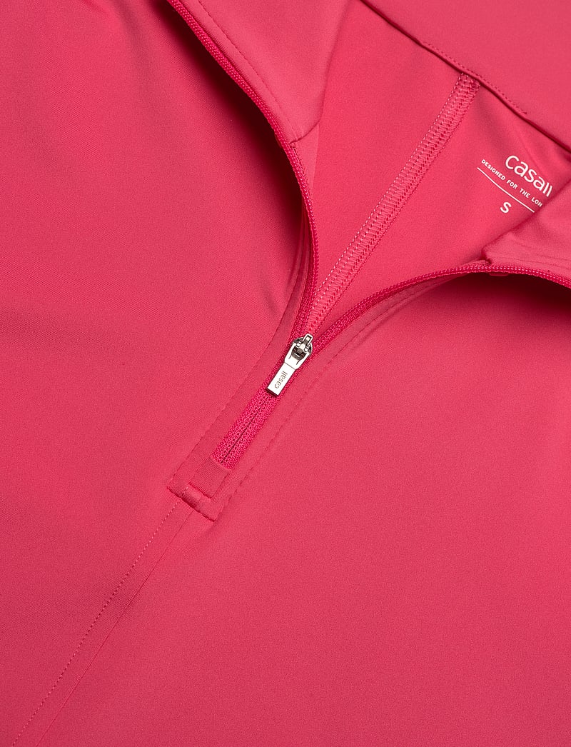 Casall - Serene Half Zip Long Sleeve - toppar - ruby blush - 5