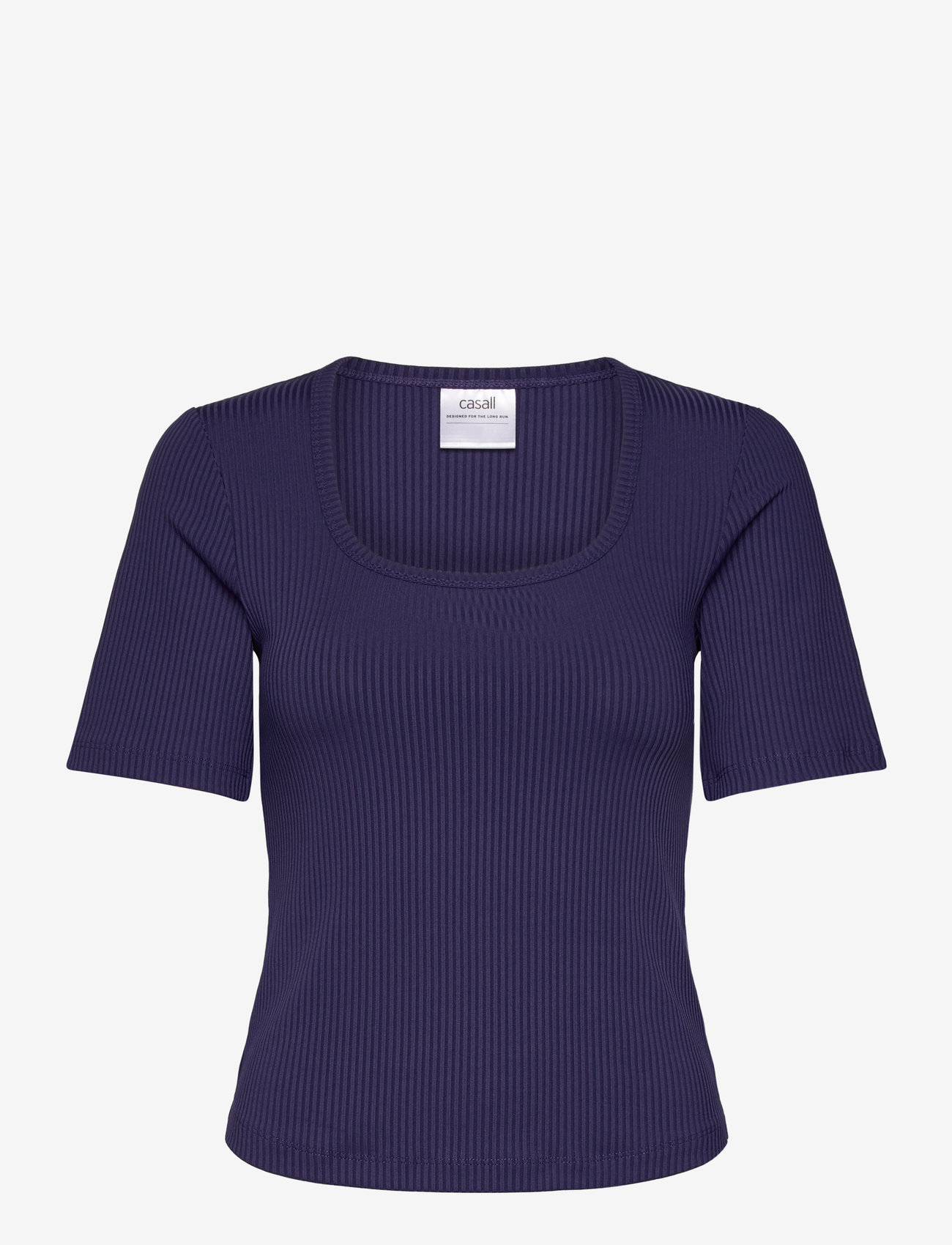 Casall - Scoop Rib Tee - t-shirts - purple eclipse - 1