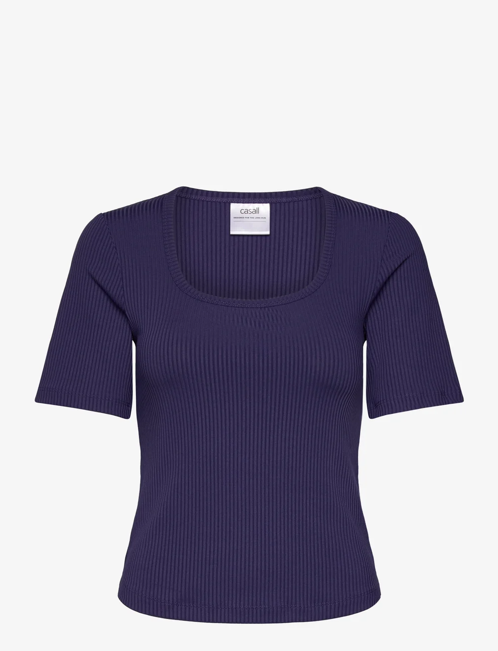Casall - Scoop Rib Tee - t-shirts - purple eclipse - 1