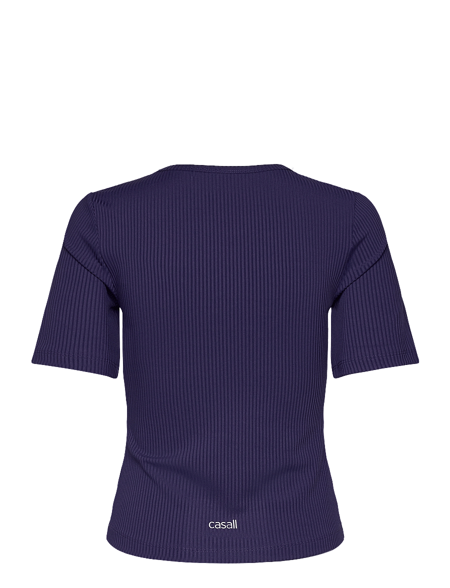 Casall - Scoop Rib Tee - t-shirts - purple eclipse - 2