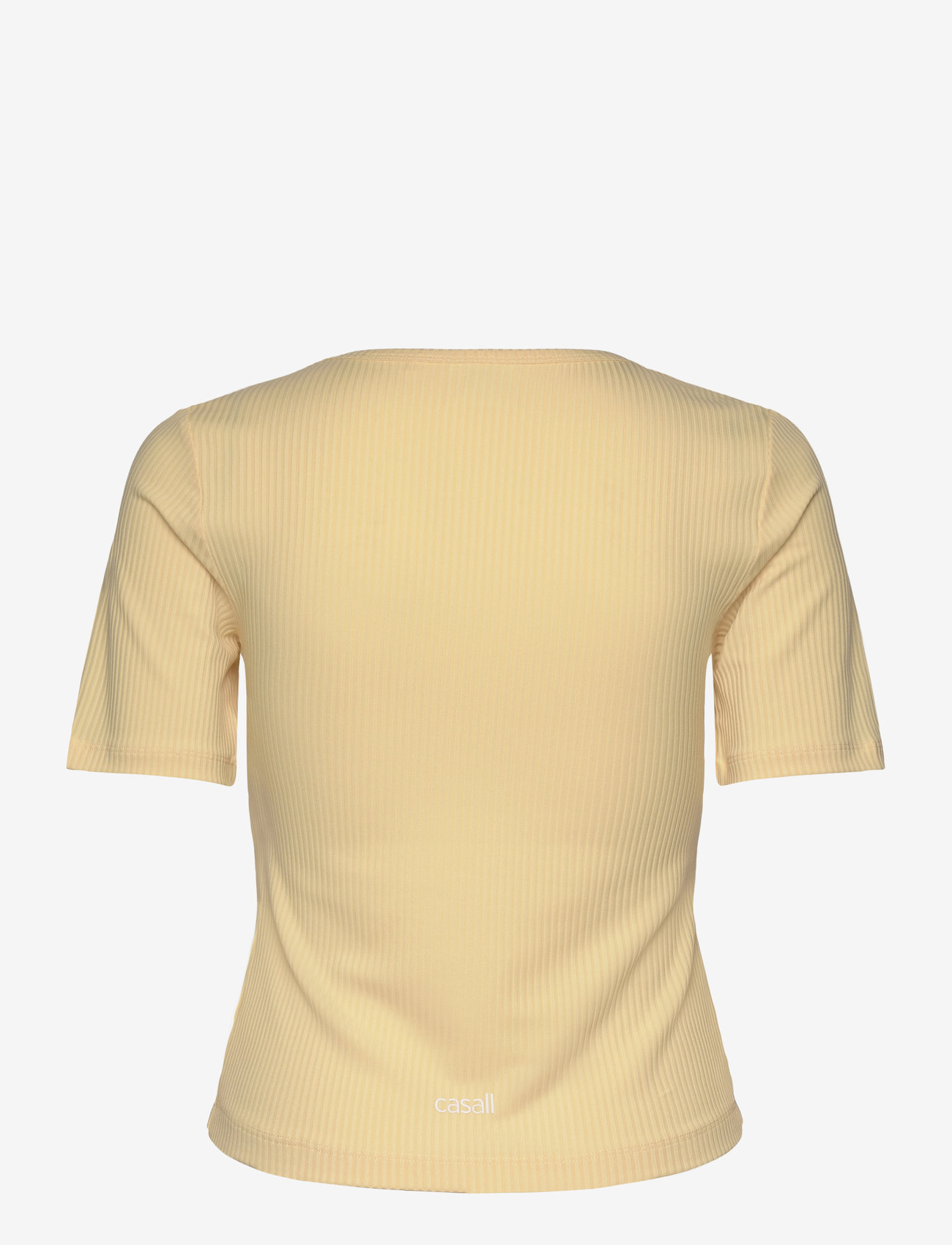 Casall - Scoop Rib Tee - t-shirts - yellow steam - 2
