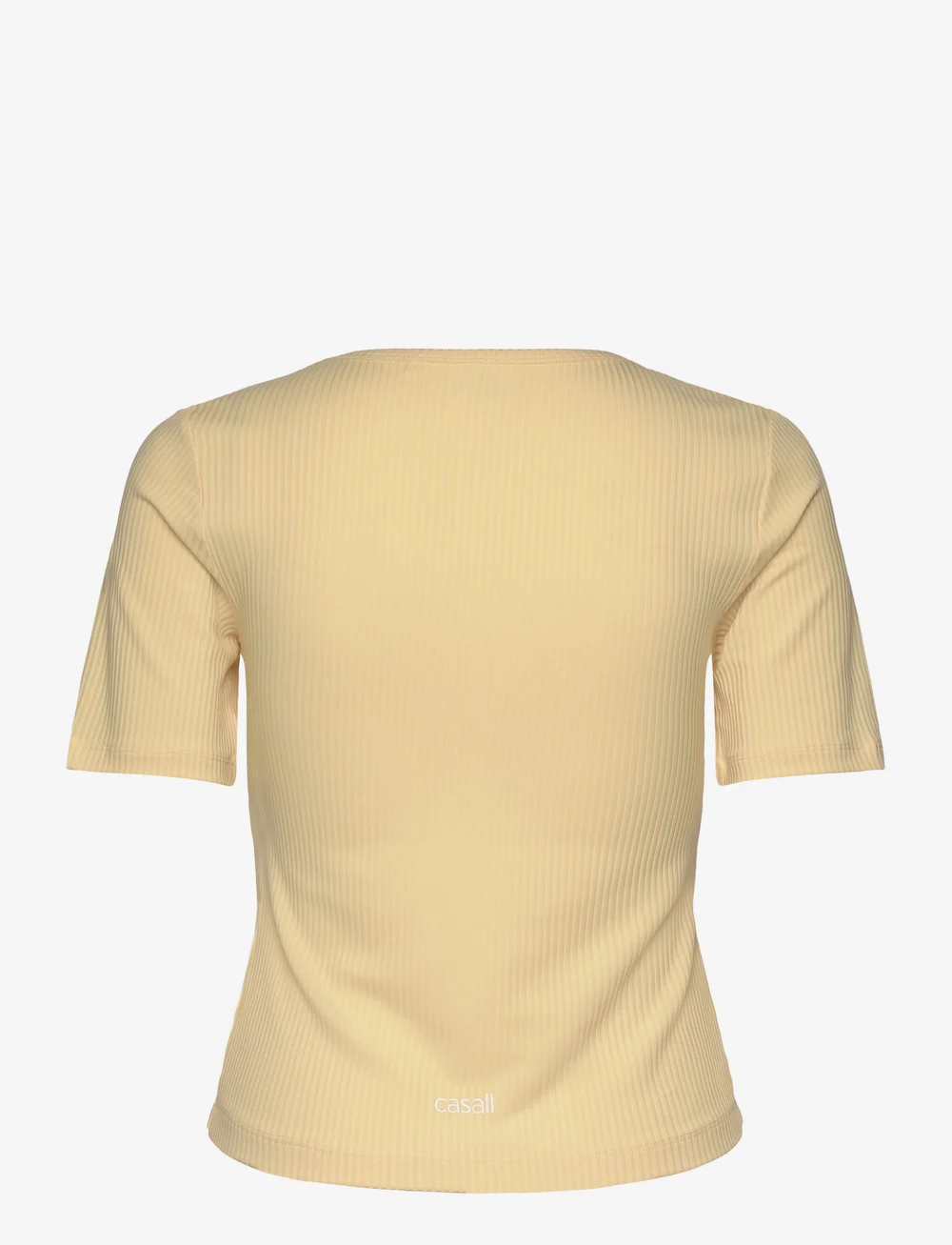 Casall - Scoop Rib Tee - t-shirts - yellow steam - 2