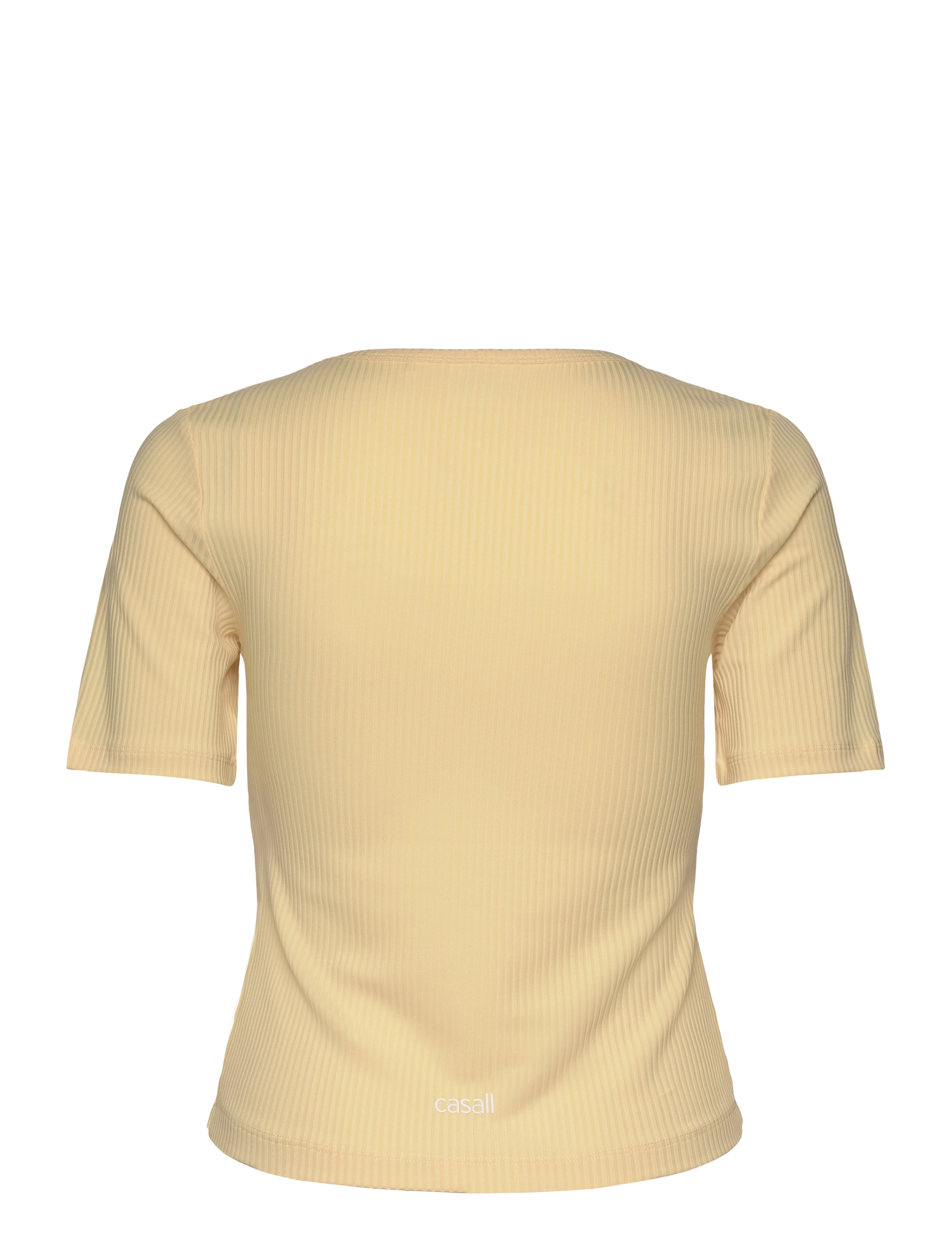 Casall - Scoop Rib Tee - t-shirts - yellow steam - 2