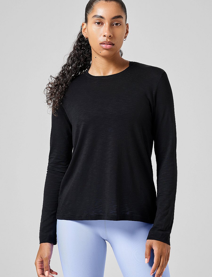 Casall - Soft Texture Long Sleeve - langarmshirts - black - 0
