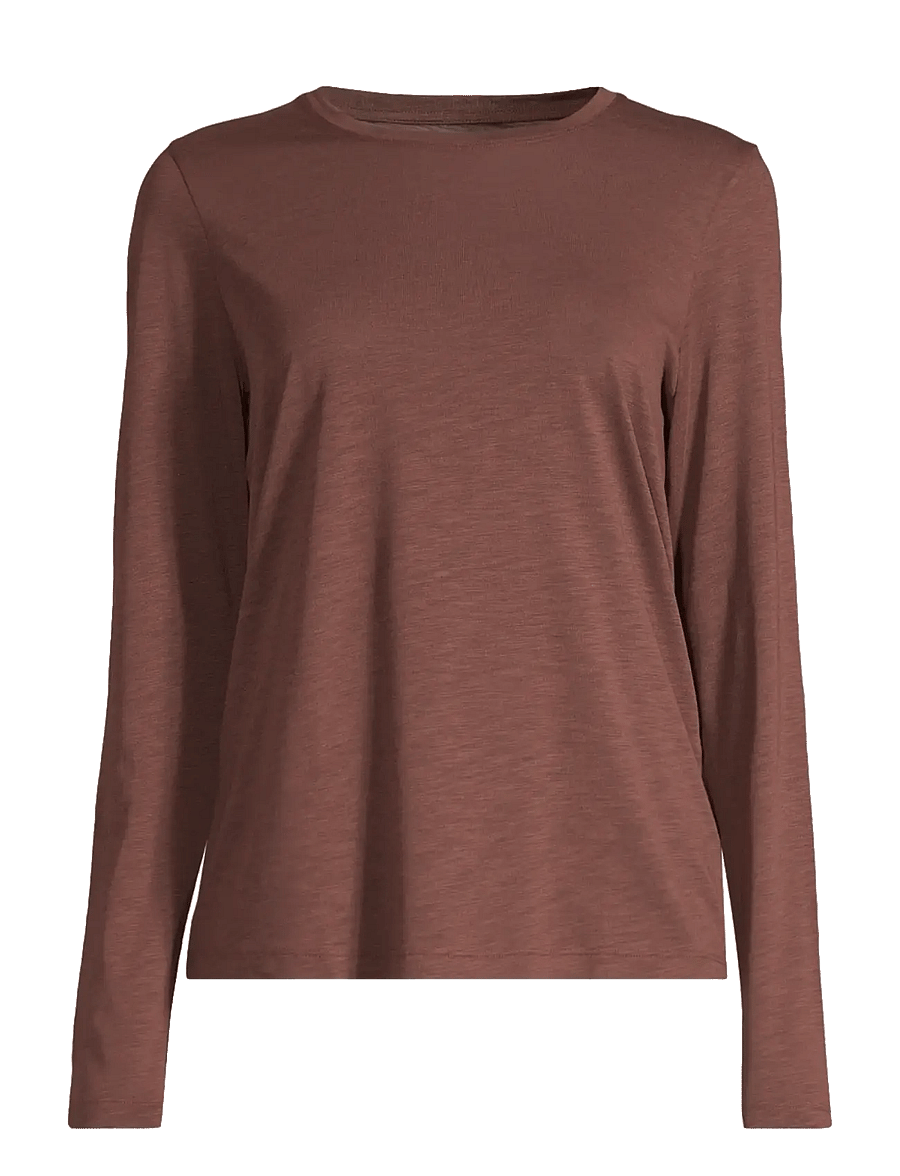 Casall - Soft Texture Long Sleeve - pikkade varrukatega alussärgid - dark brown - 0