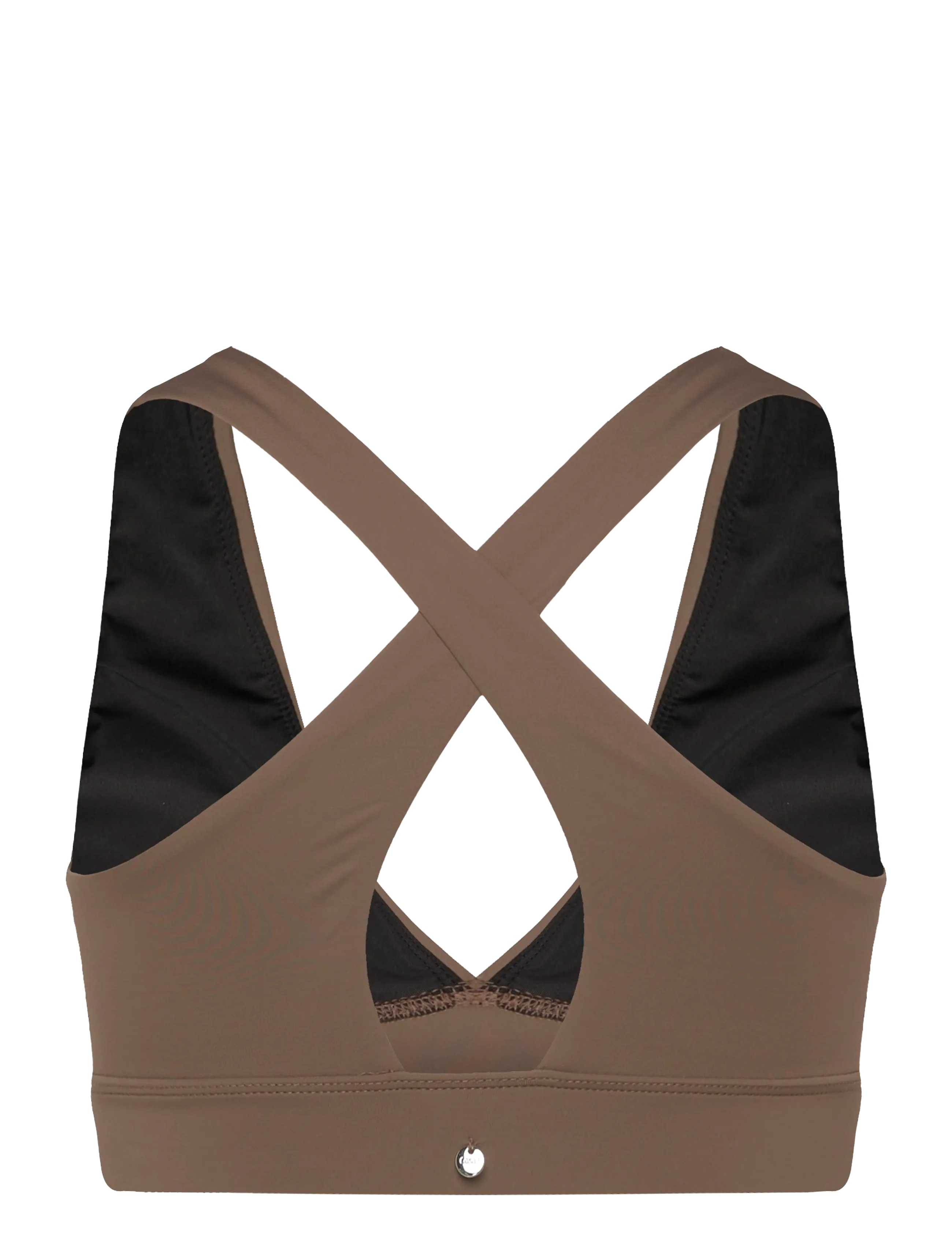 Casall - V-Neck Crossback Bikini Top - sports swimwear - warm khaki - 1
