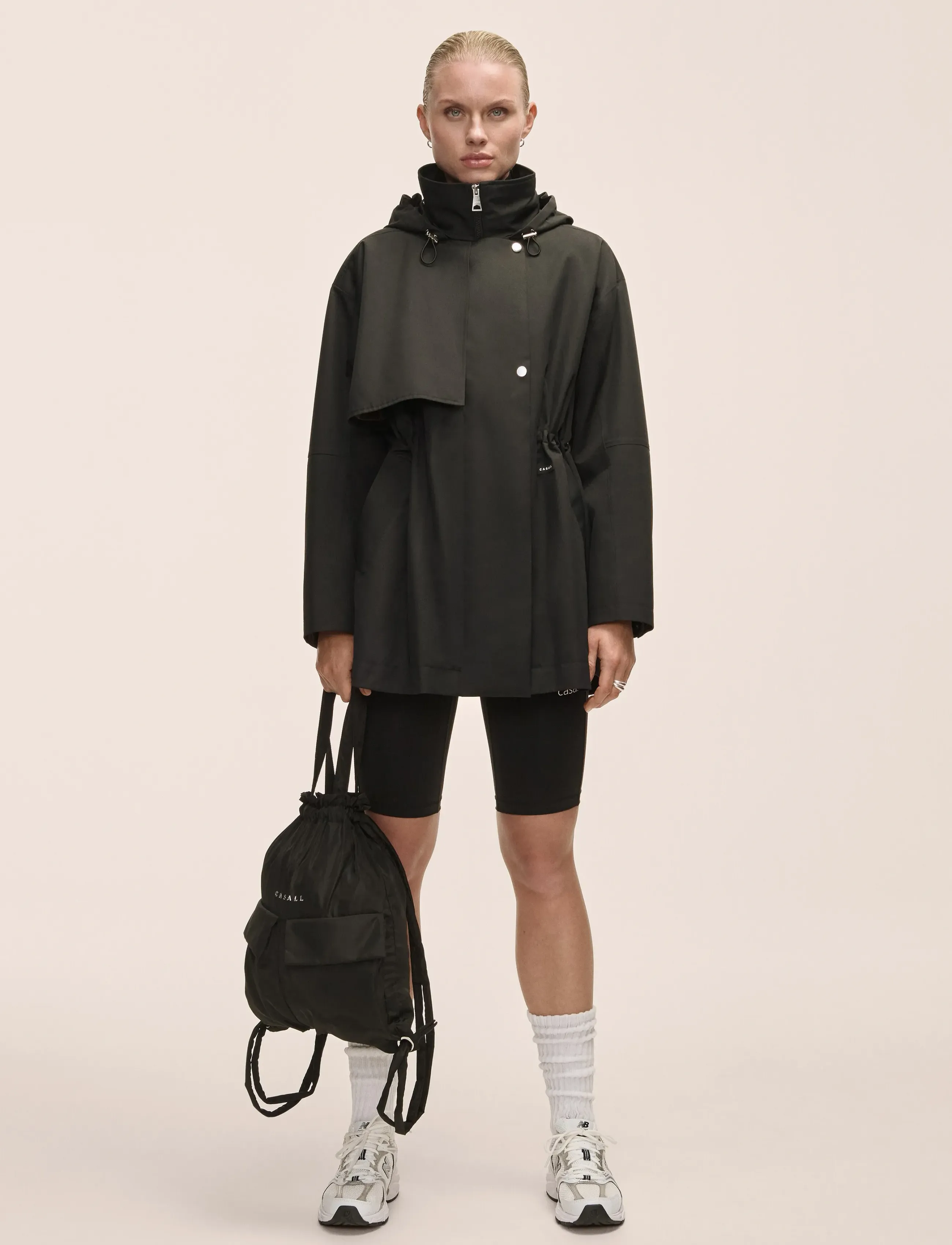 Casall Scandi Trench Rain Coat - Farben der Saison - BLACK / black