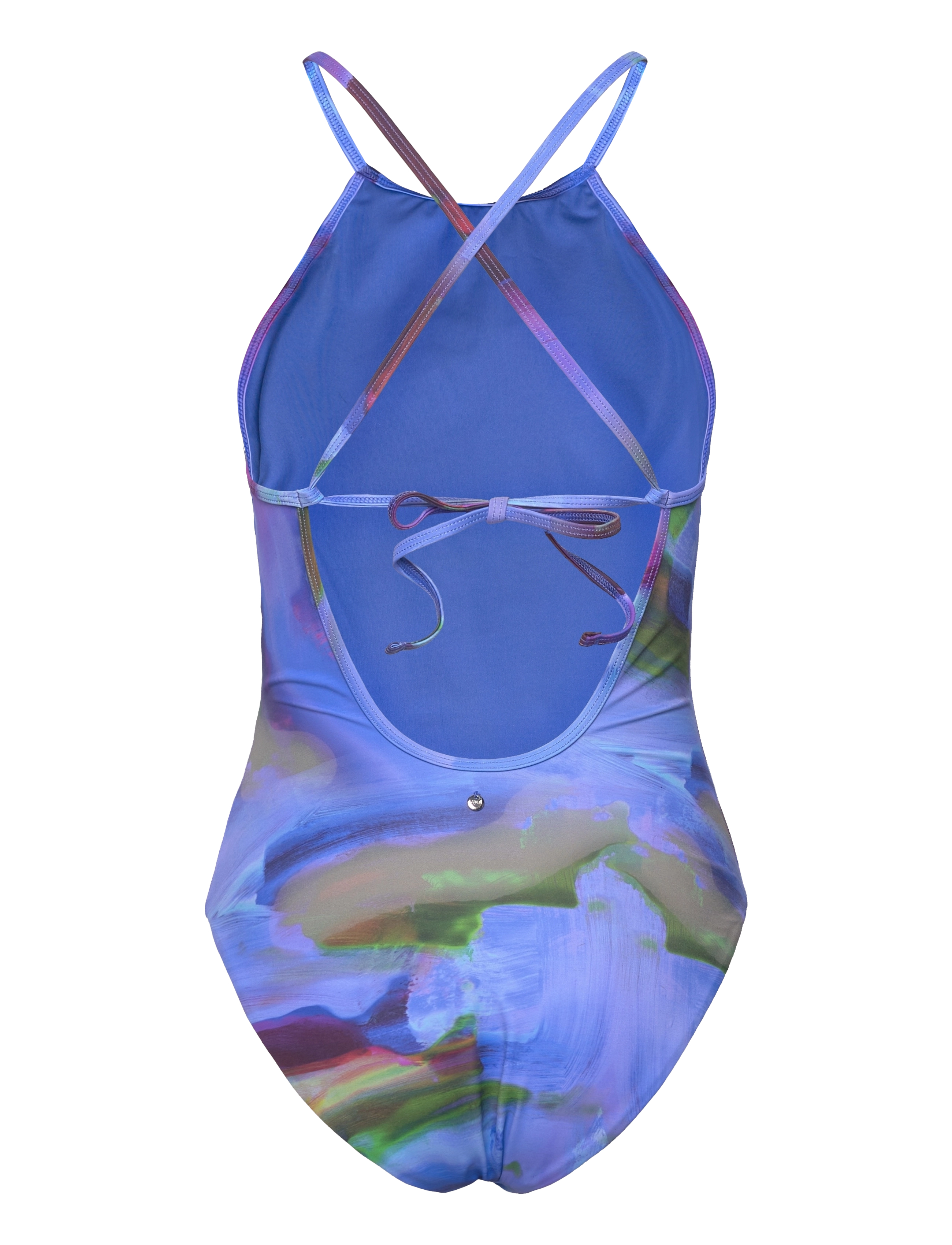 Casall - High Neck Printed Swimsuit - blue nostalgia - 1