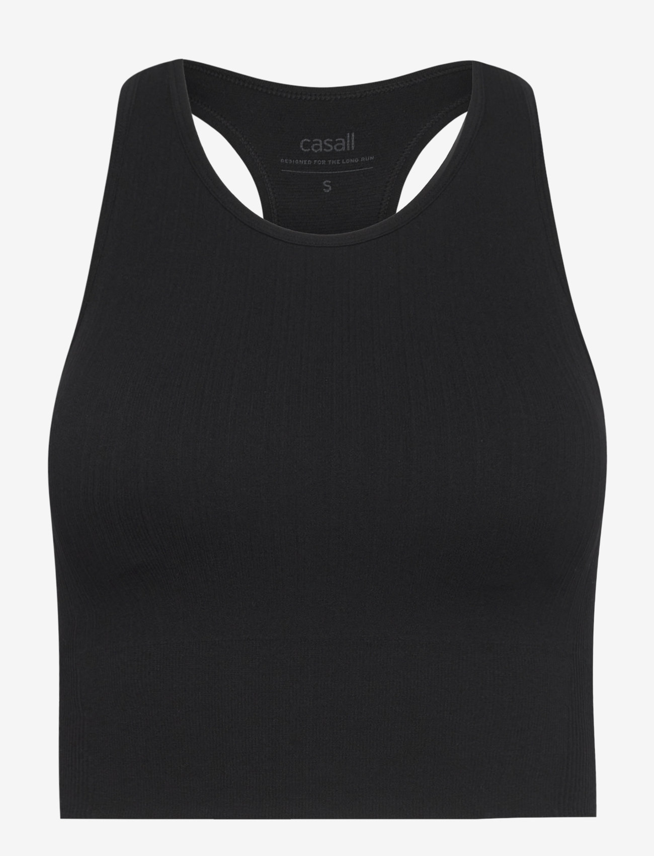 Casall - Multi Rib Seamless Padded Sports Top - crop tops - black - 1