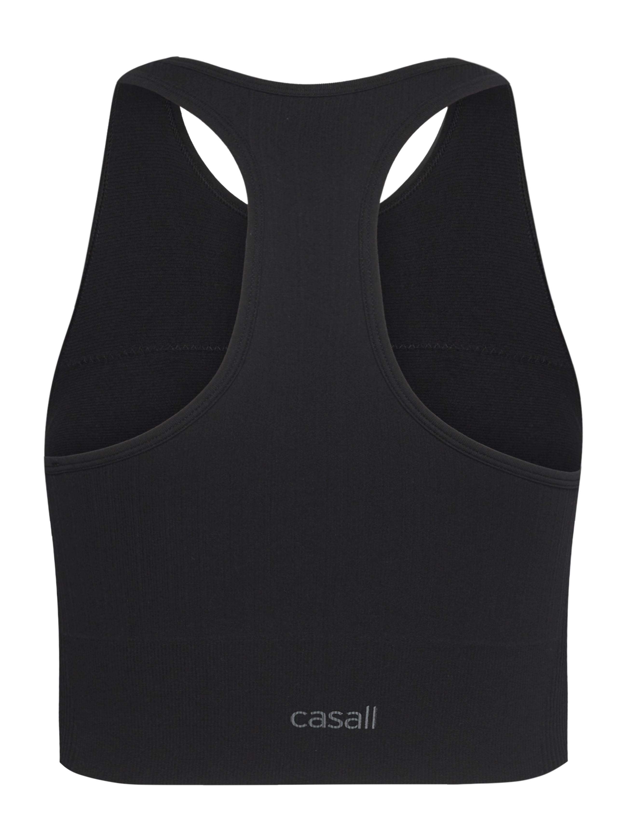 Casall - Multi Rib Seamless Padded Sports Top - crop-tops - black - 2