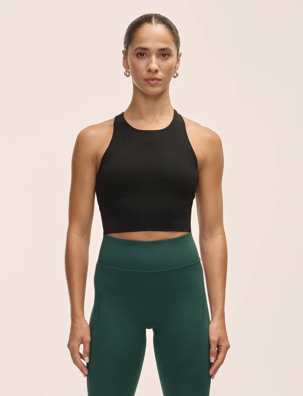 Casall - Multi Rib Seamless Padded Sports Top - crop tops - black - 0