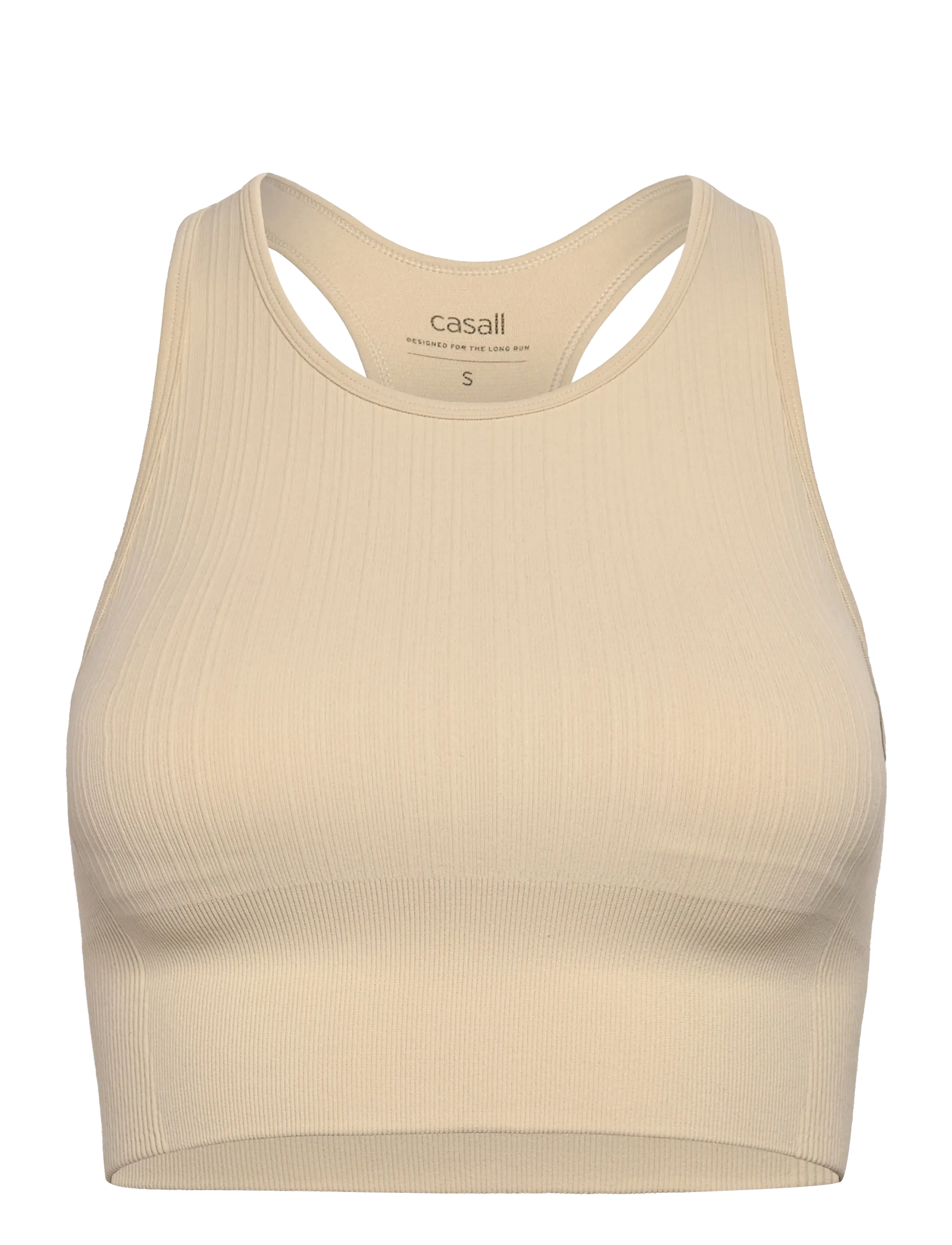 Casall Multi Rib Seamless Padded Sports Top, M, Sport Crop Oberteile, Beige - Sleeveless Frauen