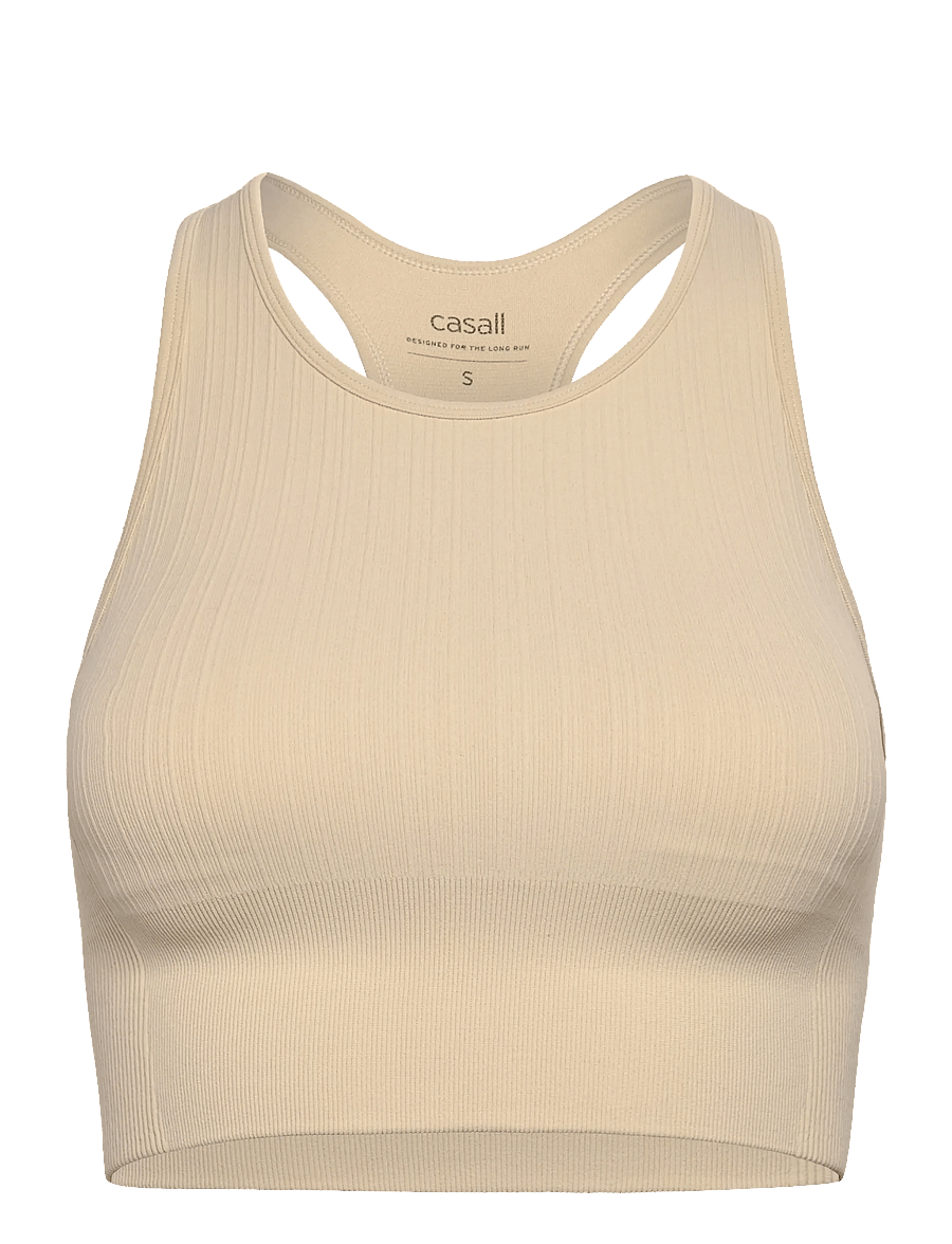 Casall - Multi Rib Seamless Padded Sports Top - hauts courts - ecru - 0