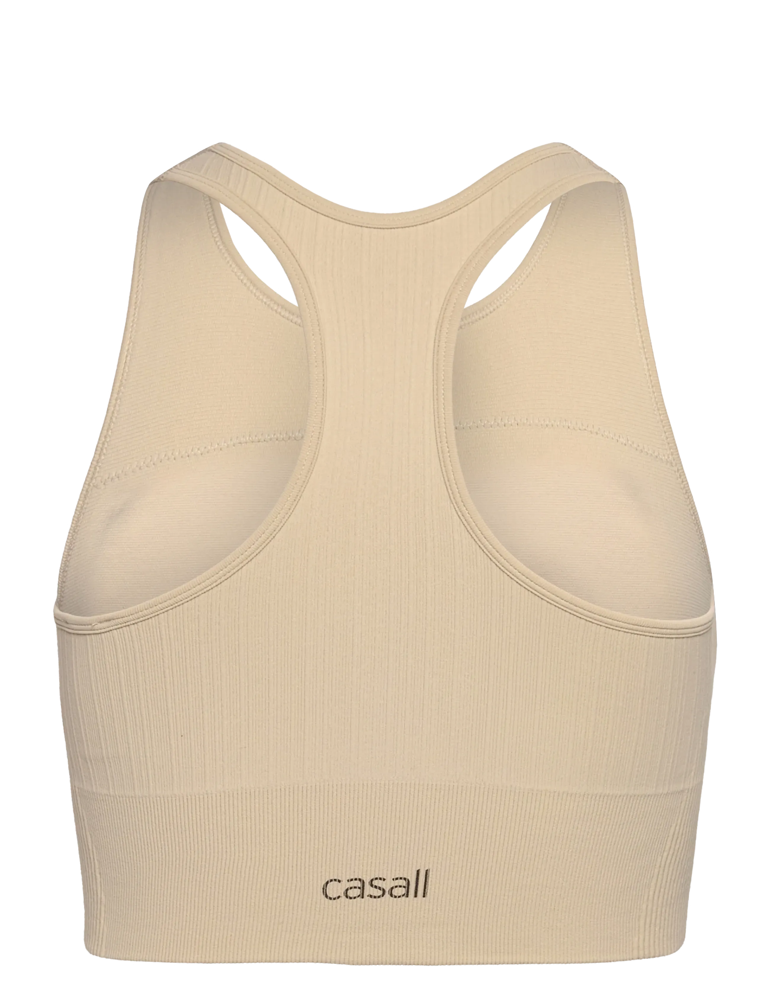 Casall - Multi Rib Seamless Padded Sports Top - crop tops - ecru - 1