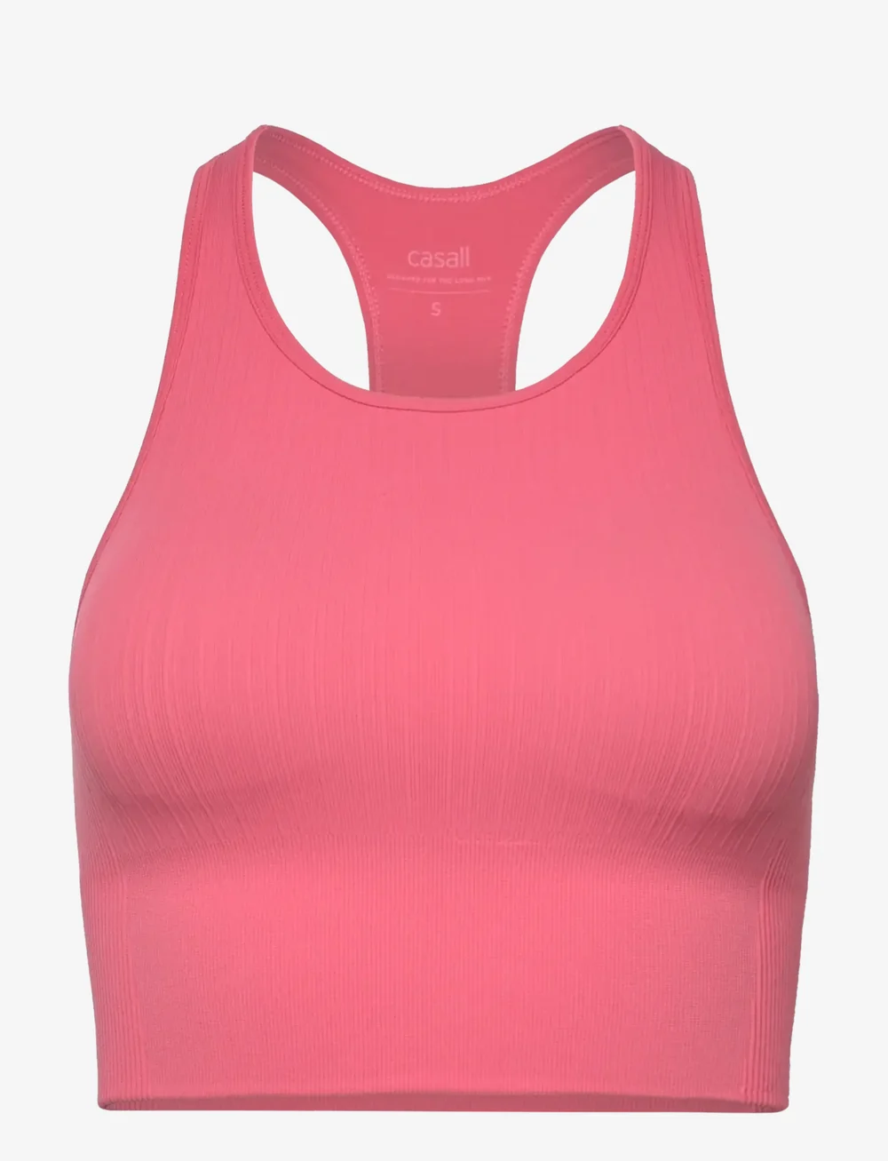 Casall - Multi Rib Seamless Padded Sports Top - crop tops - soft berry - 1