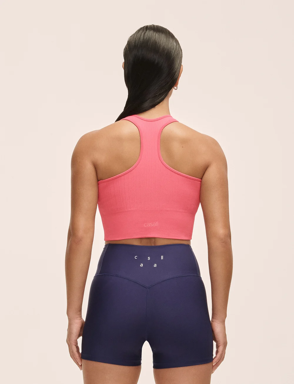Casall - Multi Rib Seamless Padded Sports Top - crop tops - soft berry - 3