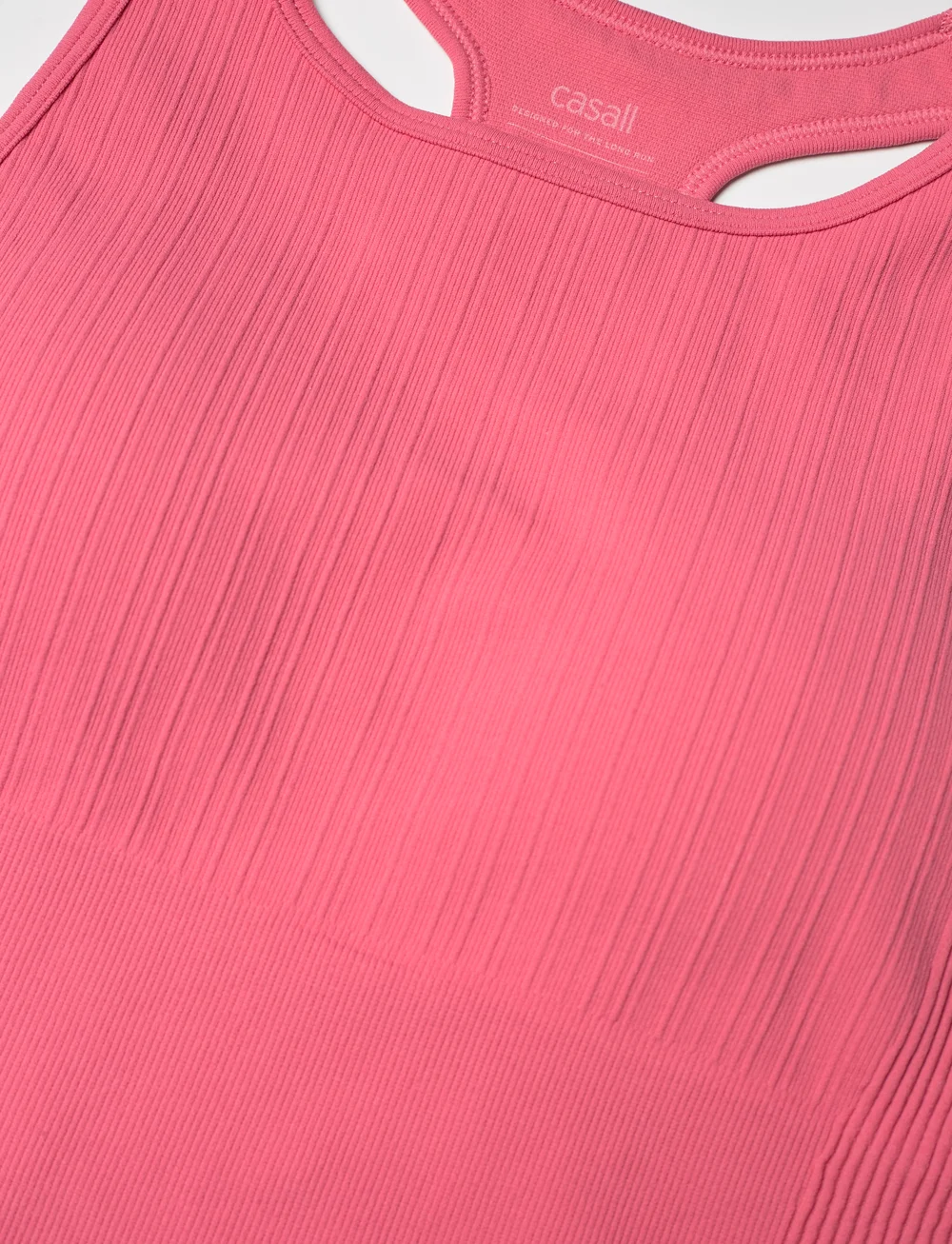 Casall - Multi Rib Seamless Padded Sports Top - crop tops - soft berry - 4