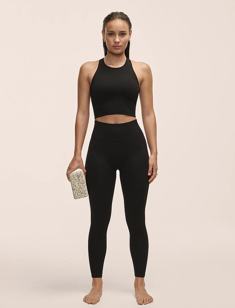 Casall - Multi Rib Seamless High Waist Tights - träningstights - black - 0