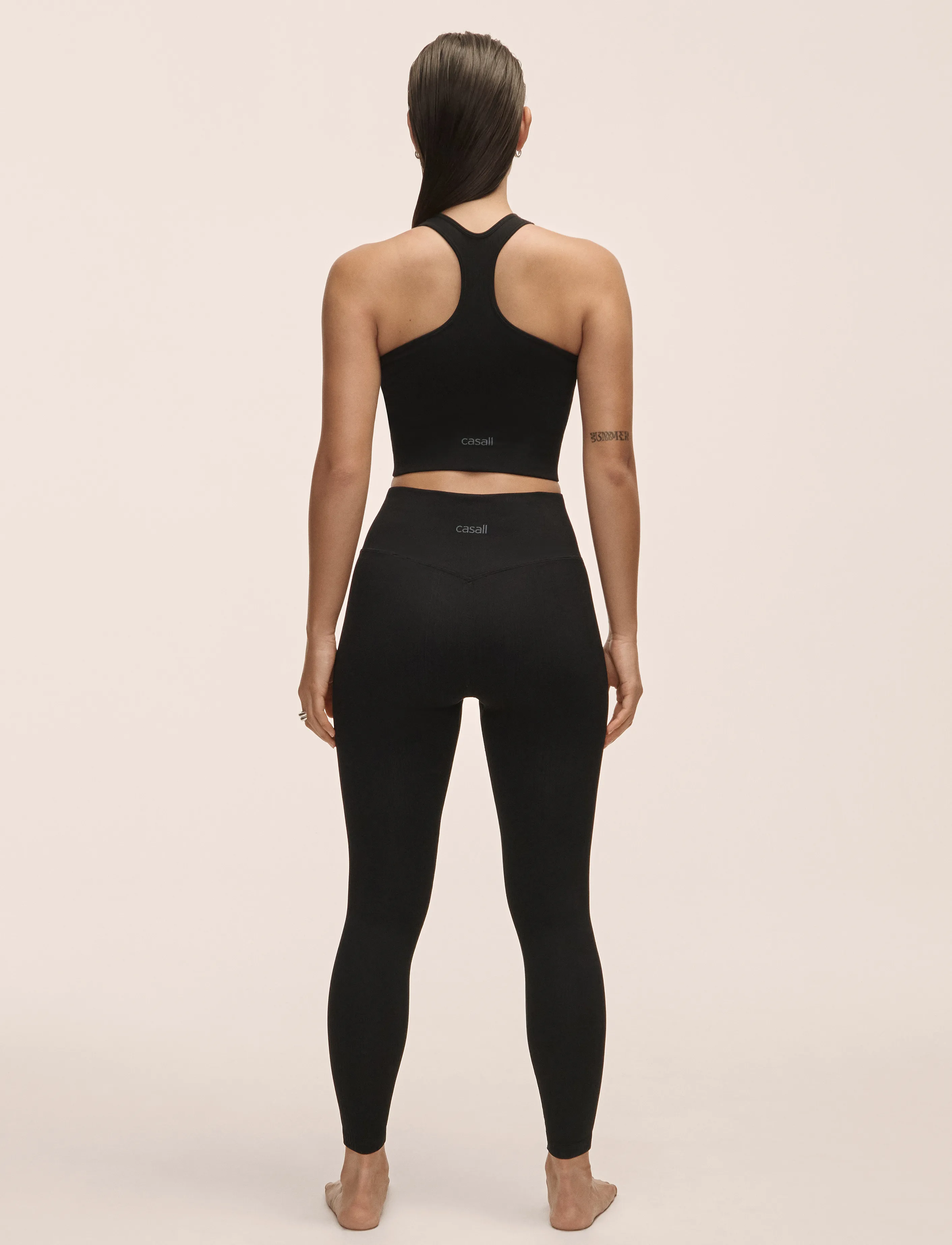 Casall - Multi Rib Seamless High Waist Tights - training tights - black - 3
