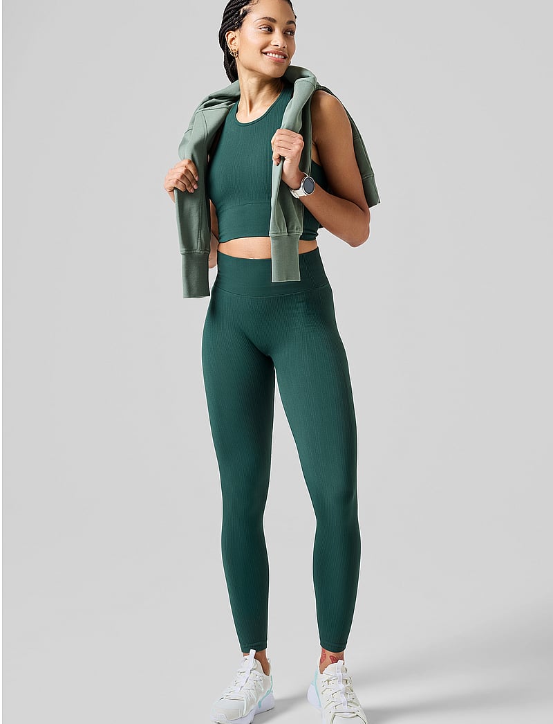 Casall - Multi Rib Seamless High Waist Tights - trainingstights - dark pine - 0