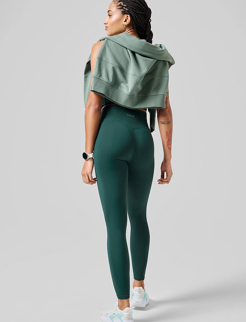Casall - Multi Rib Seamless High Waist Tights - trainingstights - dark pine - 3